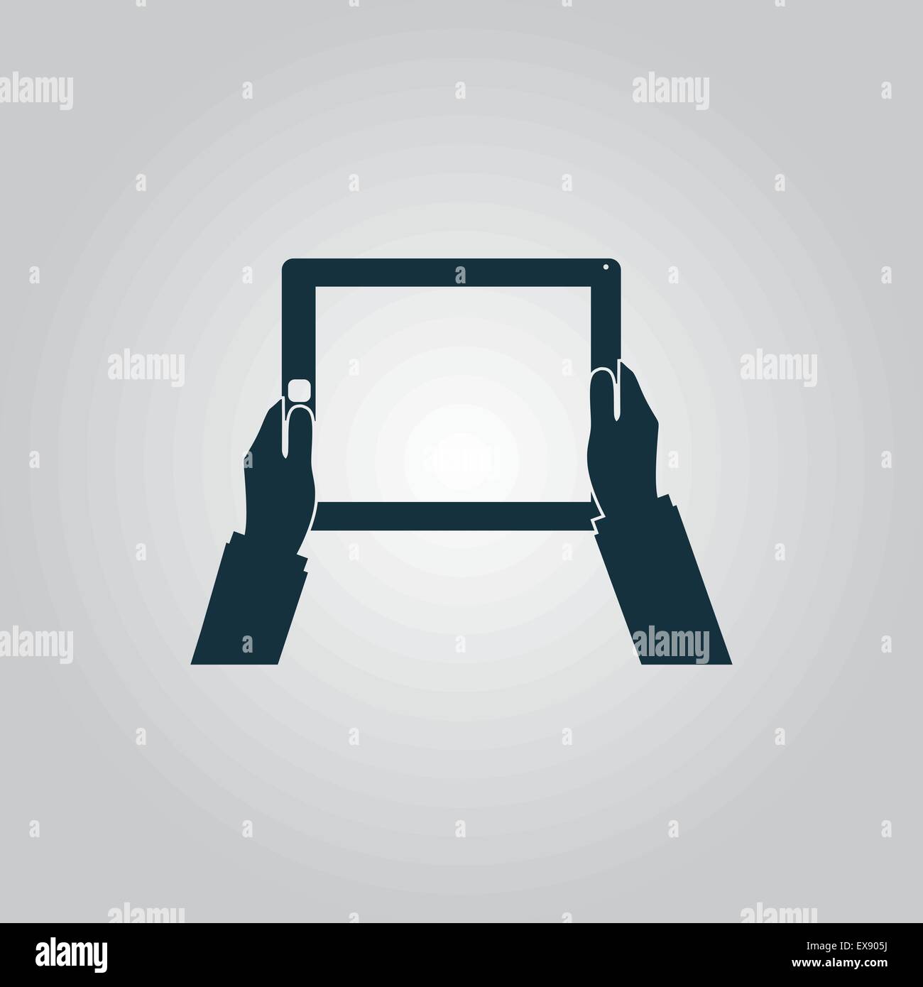 Hands holding tablet computer with blank screen Stock Vector Image ...