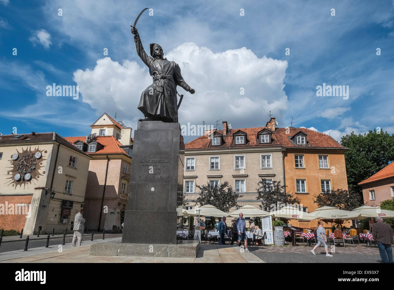 Monument to Jan Kiliński, commander of the 1794 Warsaw Uprising, Podwale, Warsaw, Poland Stock Photo