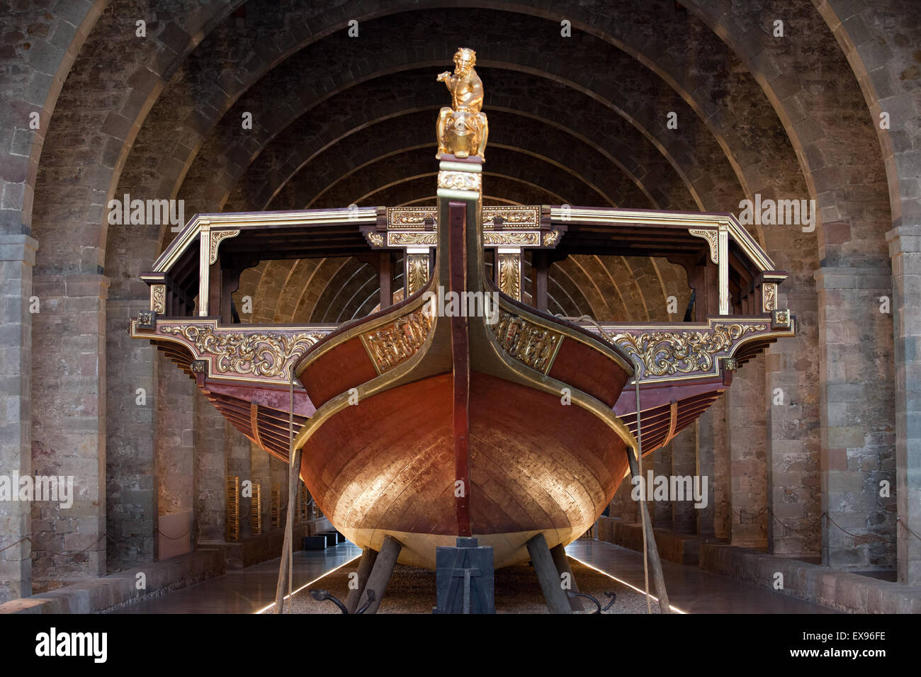 Barcelona Maritime Museum (Museu Maritim), royal galley of John of Austria, Catalonia, Spain Stock Photo