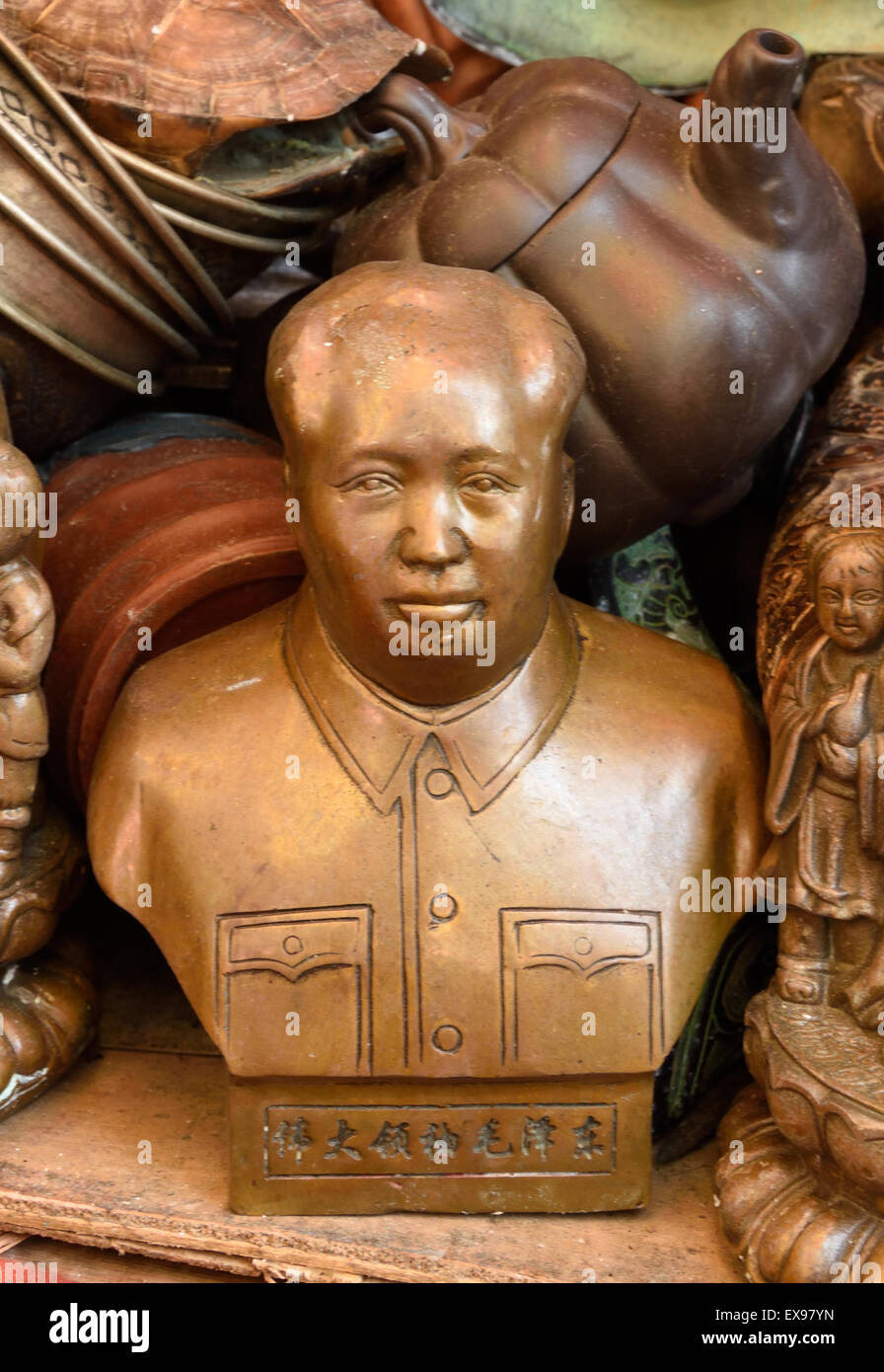 Chinese First Chairman Mao Tse-tung Bronze Statue 13/"H