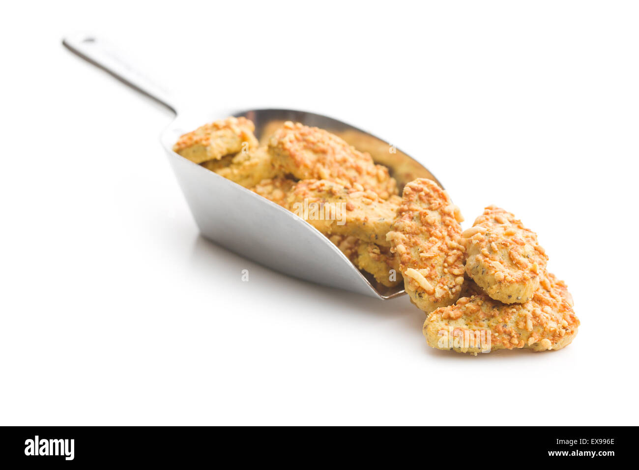 salty snack with cheese in scoop Stock Photo