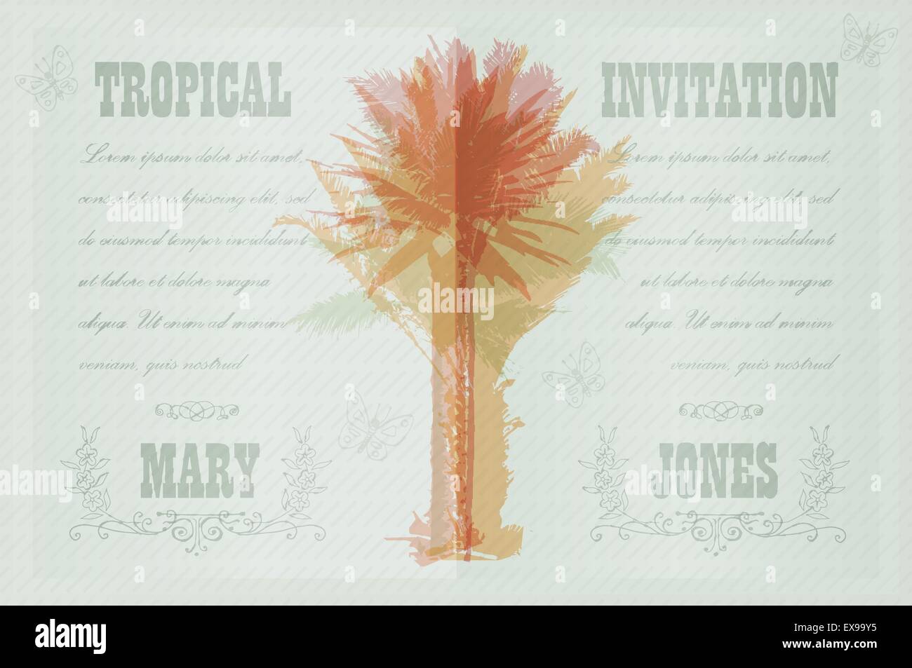 Template with palm trees Stock Vector Image &amp; Art - Alamy