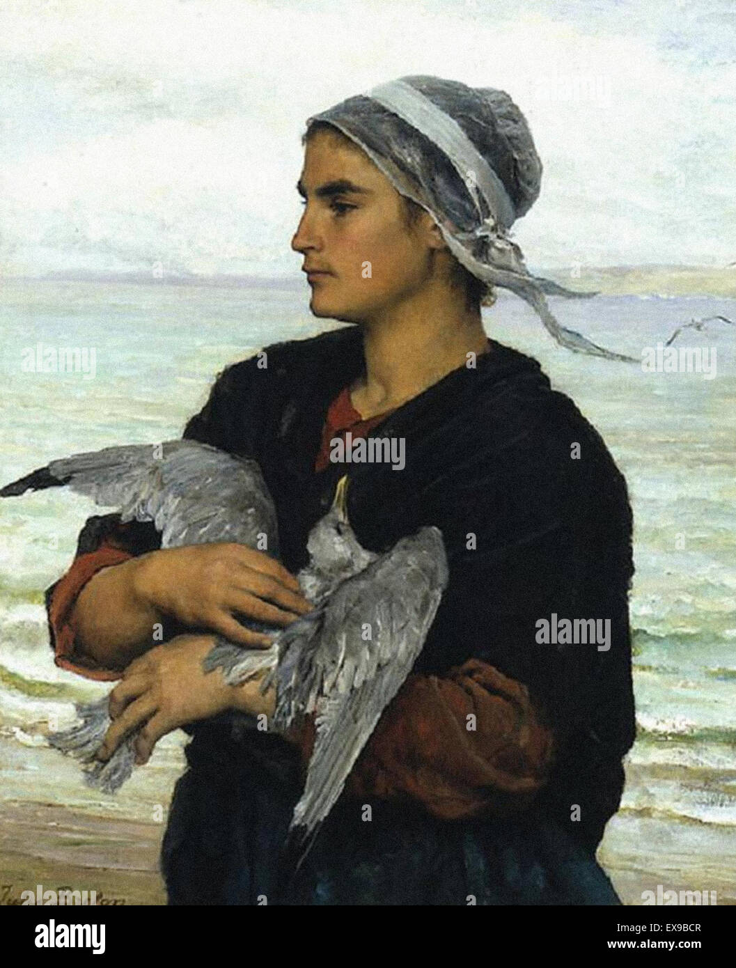 Jules-Adolphe Breton  The Wounded Sea Gull Stock Photo