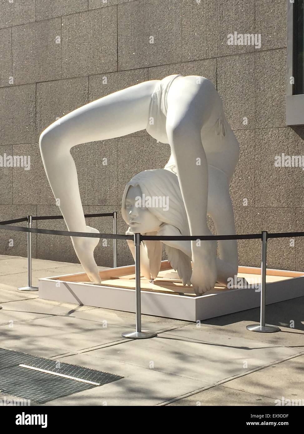 Artist Marc Quinn's sculpture Myth (Fortuna) displayed outside the offices of Sotheby's on the upper east side of Manhattan.      The sculpture is part of a series the artist has done fashioned after super model Kate Moss.  Featuring: Kate Moss Sculpture Stock Photo