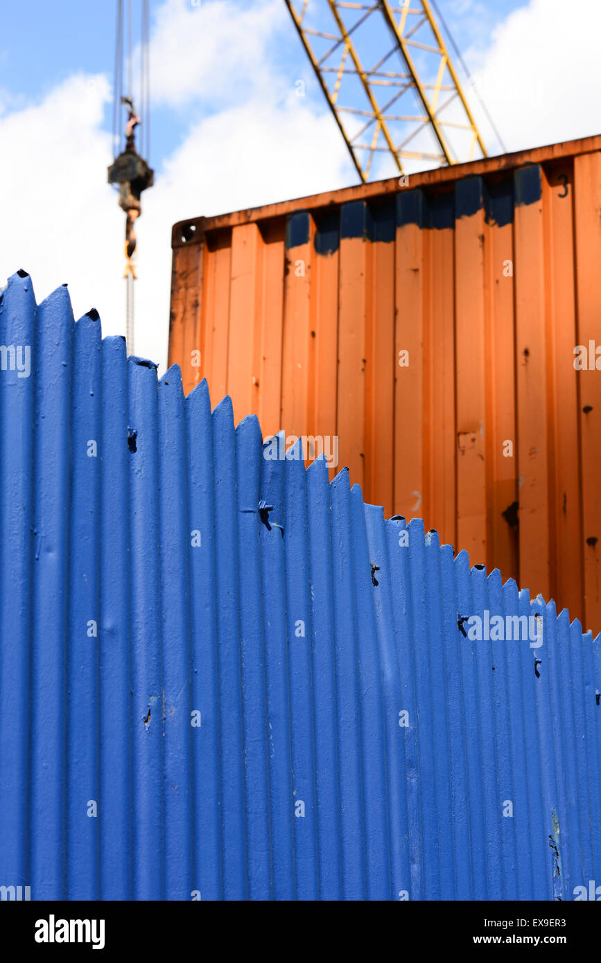 Blue corrugated iron fence hires stock photography and images Alamy