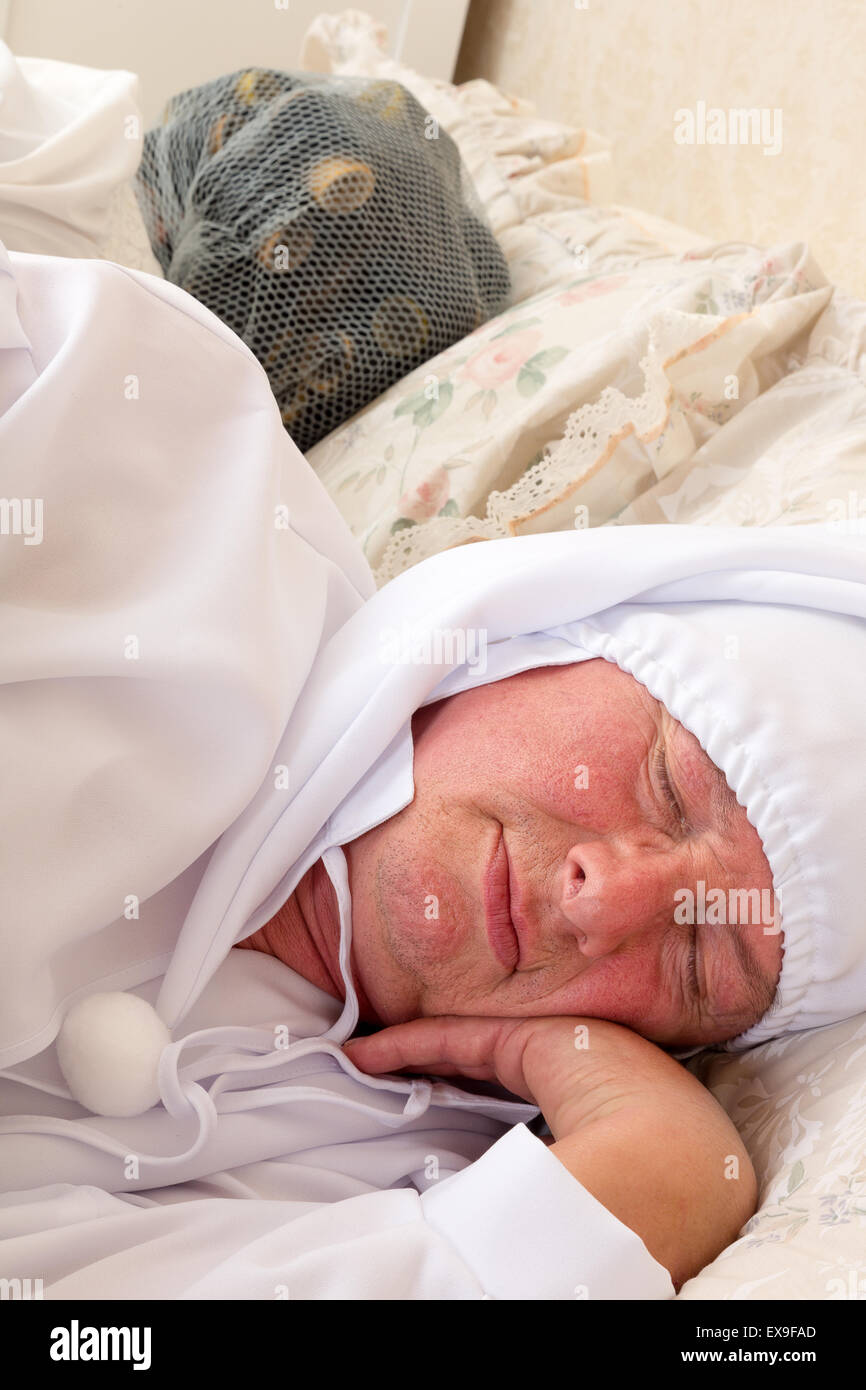 Sleeping cap old man hires stock photography and images Alamy