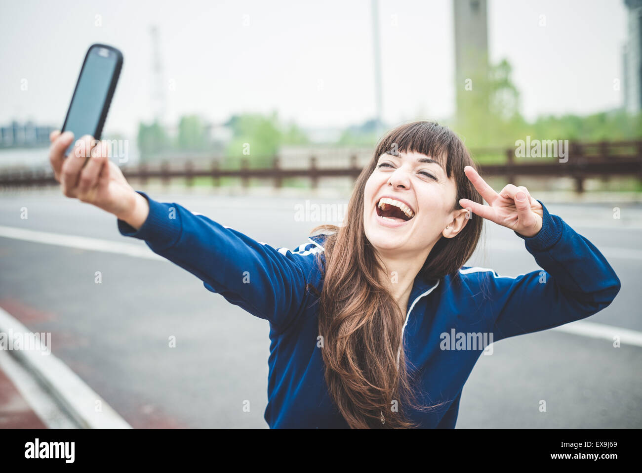 Beautiful woman selfie hi-res stock photography and images - Alamy