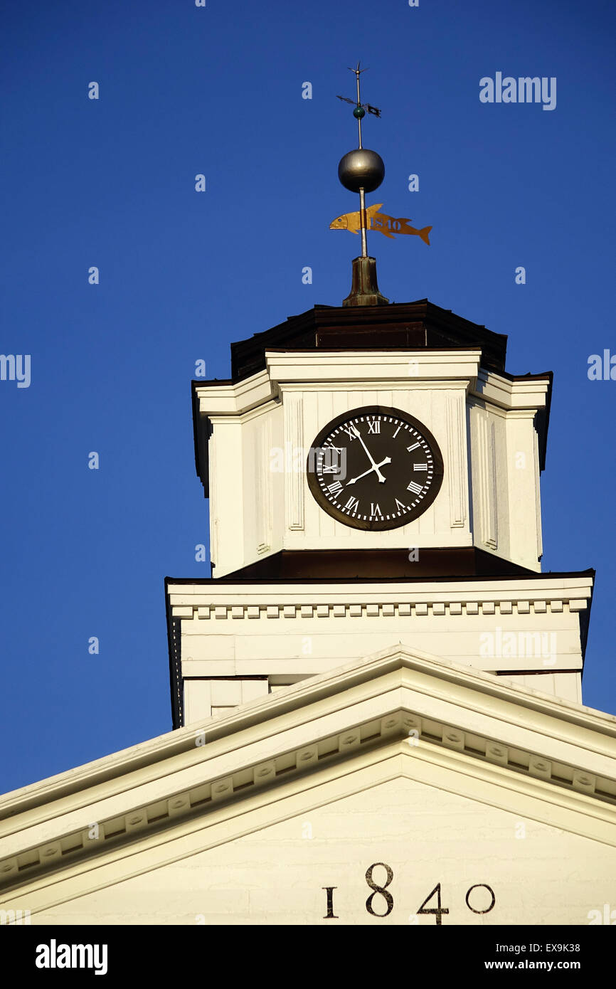 Cupola, clock and weather vane, Old Court House Civil War Museum, Old Town pedestrian mall, Winchester, Virginia Stock Photo