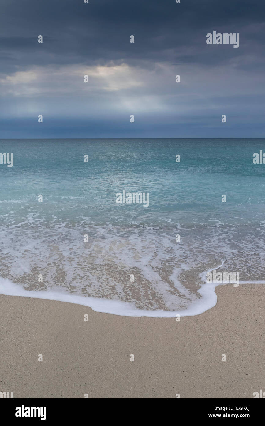 Calm sea at Fistral beach in Newquay, Cornwall. Stock Photo