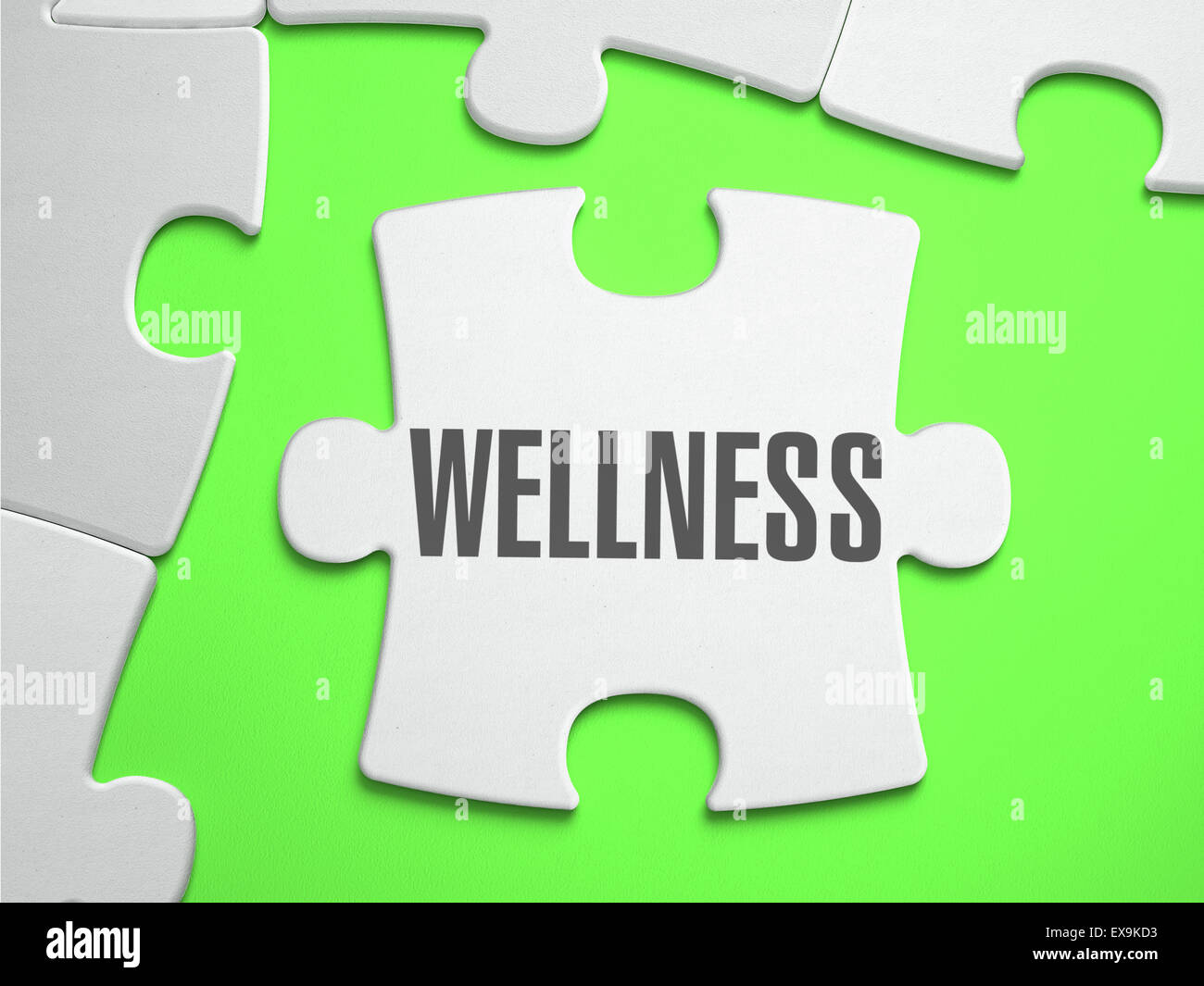Wellness - Jigsaw Puzzle with Missing Pieces. Stock Photo