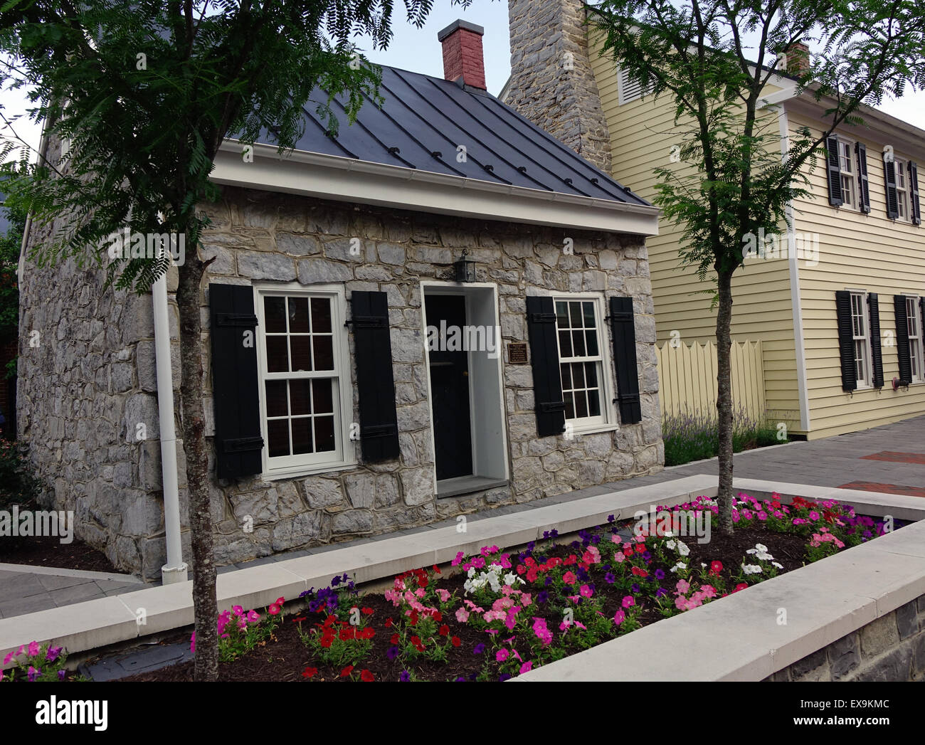 Hill's Keep, an early 19th century stone building located on the Old Town pedestrian mall, Winchester, Virginia Stock Photo