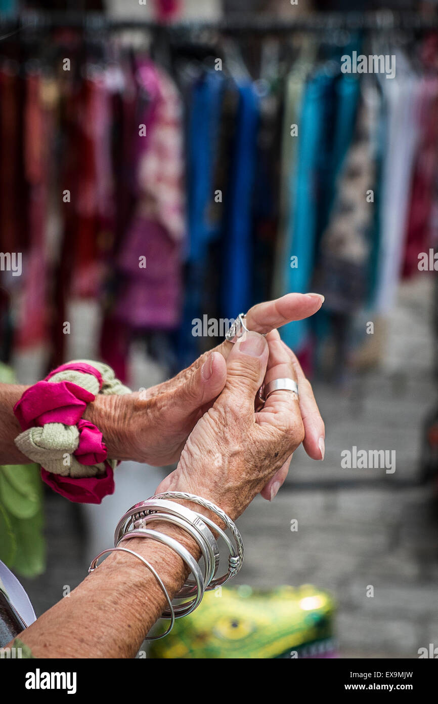 Hands clasped. Stock Photo