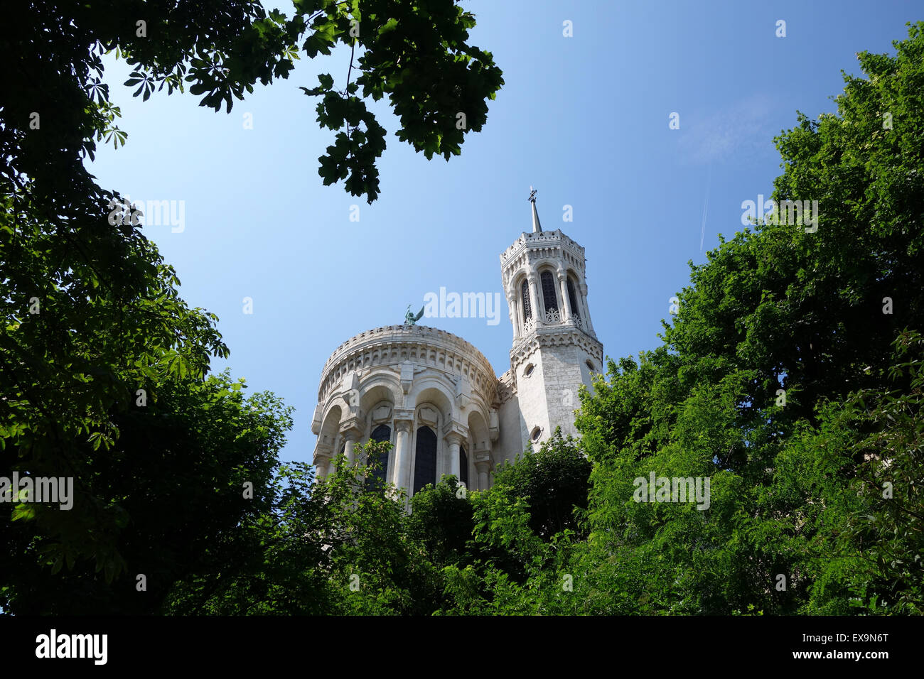 Cathedral Basilica of Notre-Dame de Fourvire in Lyon France Stock Photo