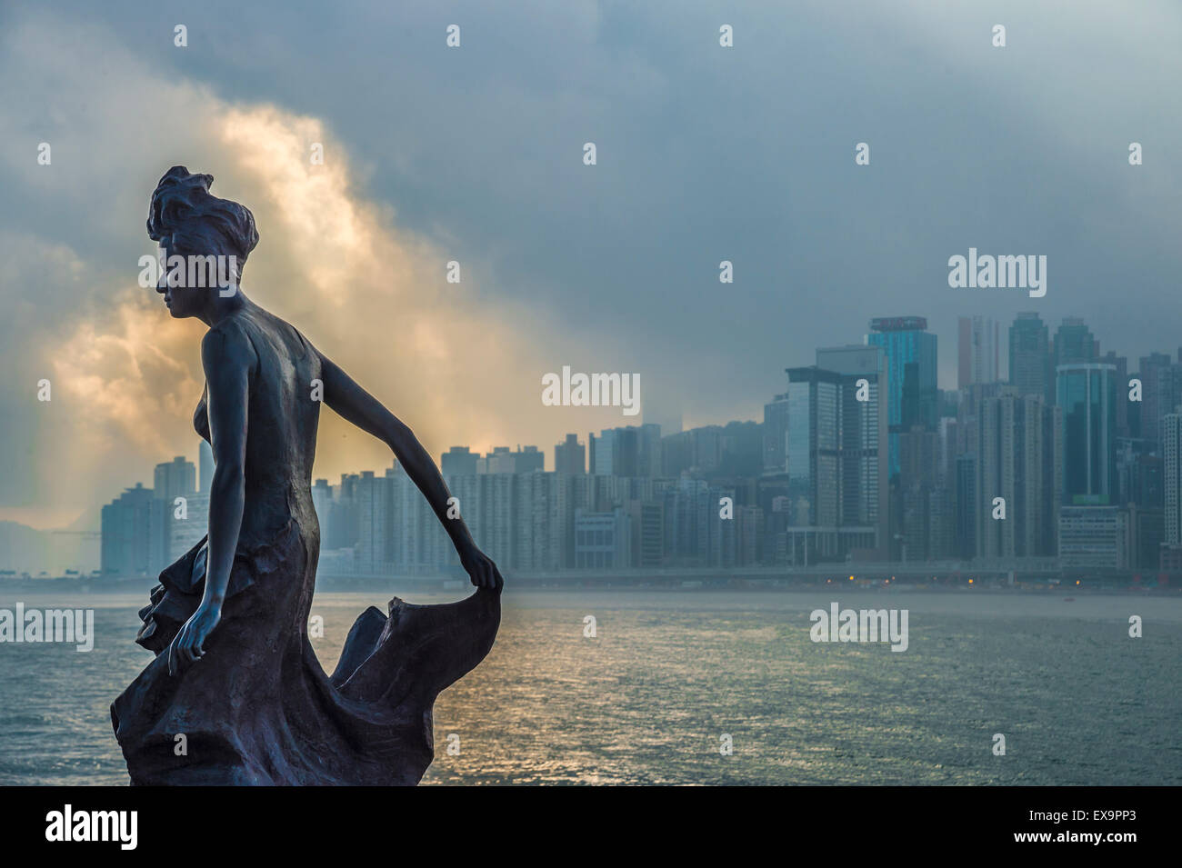 Anita Mui statue on the Avenue of Stars, Hong Kong Stock Photo