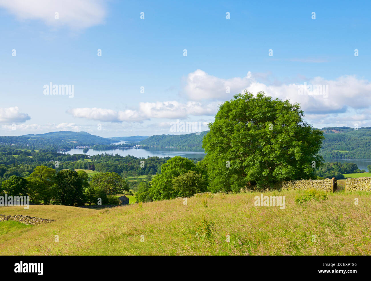 View of Lake Windermere from Troutbeck, Lake District National Park, Cumbria, England UK Stock Photo