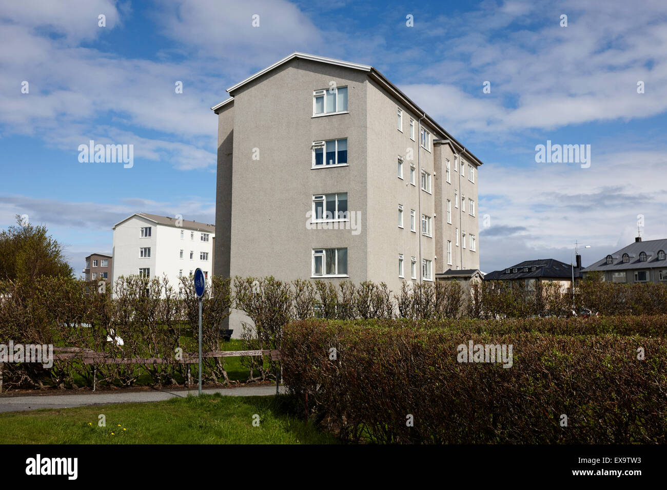 modern apartment buildings on the outskirts of reykjavik iceland Stock