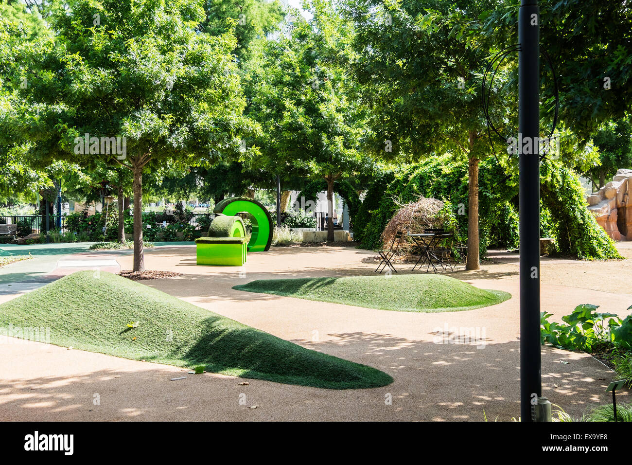 The Children's Garden and playground at the Myriad Botanical Gardens in Oklahoma City, Oklahoma, USA. Stock Photo