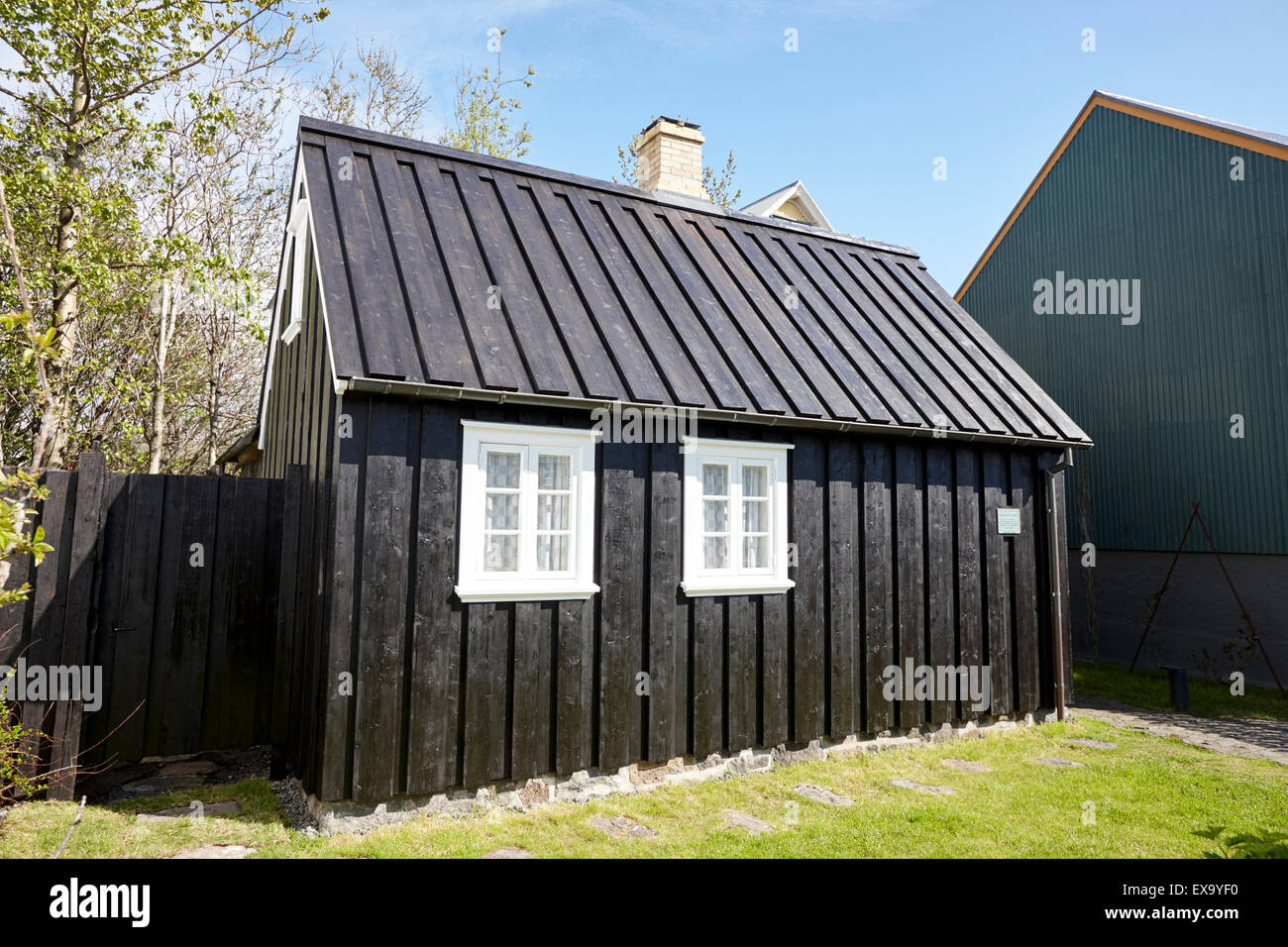 old wooden house in the old district of grjotathorp reykjavik iceland Stock Photo