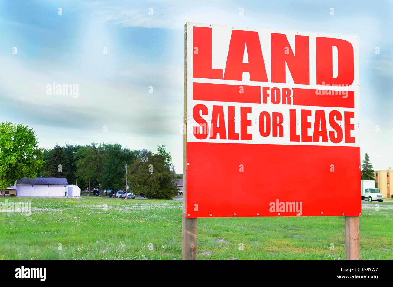 Land For Sale Sign Outside With Copy Space Stock Photo Alamy