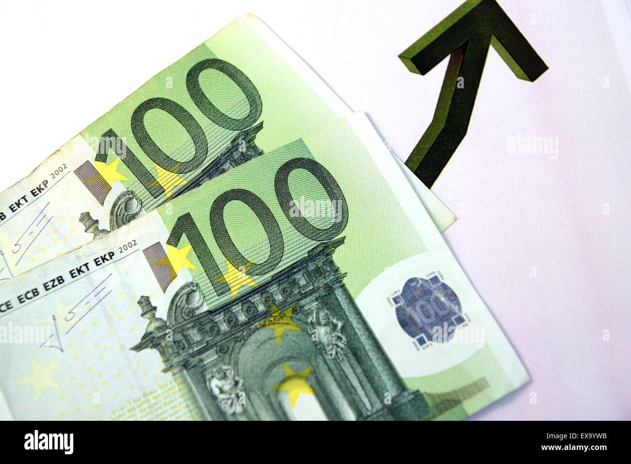 Close up of Various currency notes and coins from different countries ...