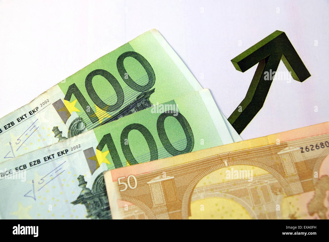 Close up of Various currency notes and coins from different countries ...