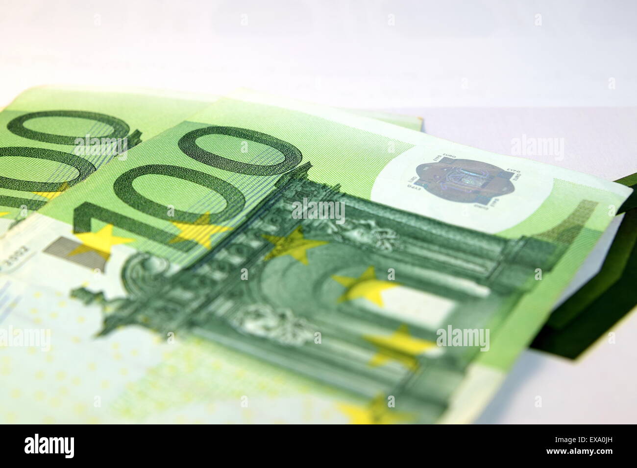 Close up of Various currency notes and coins from different countries ...