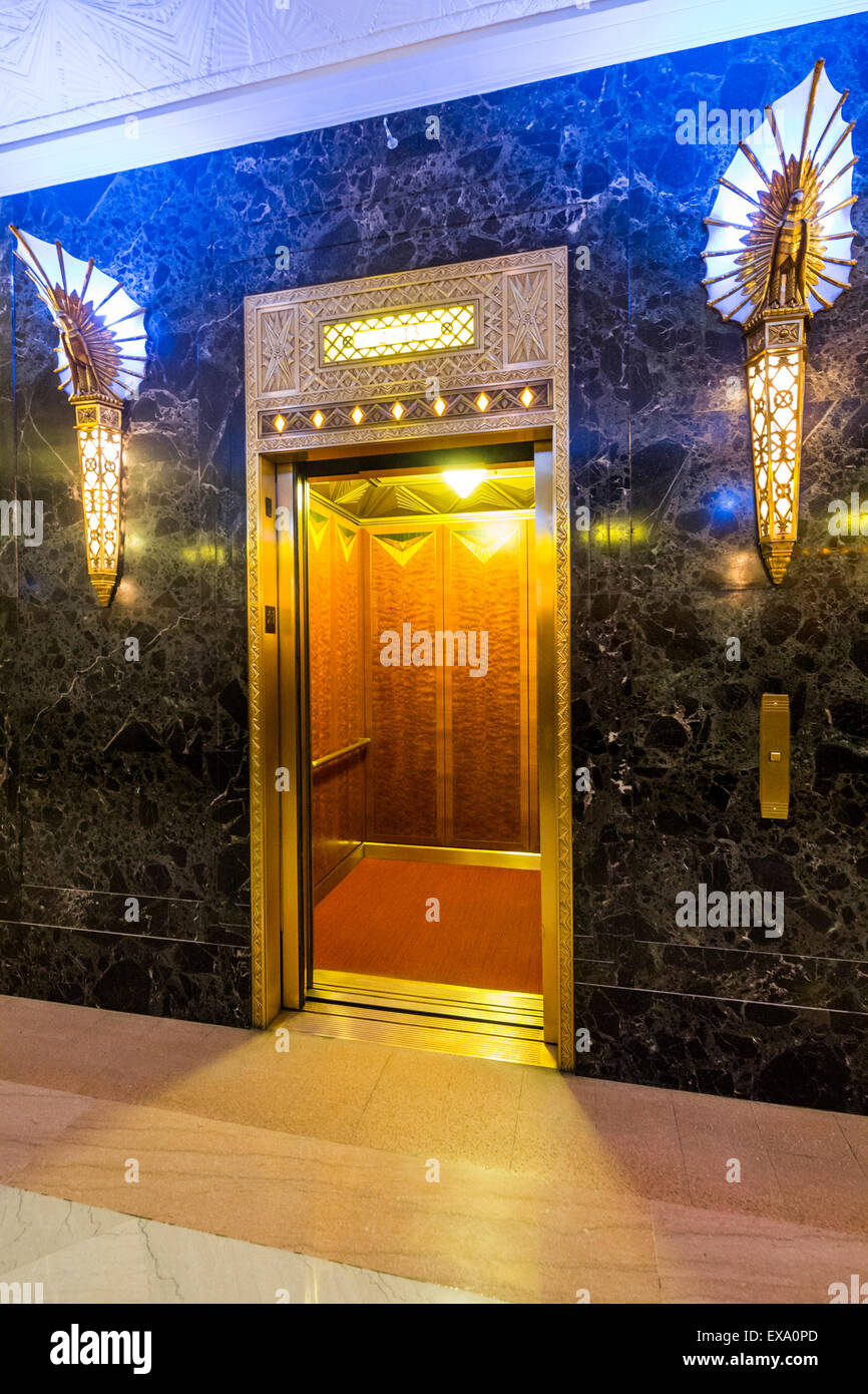 elevator door, lobby, The One North LaSalle Building or One LaSalle