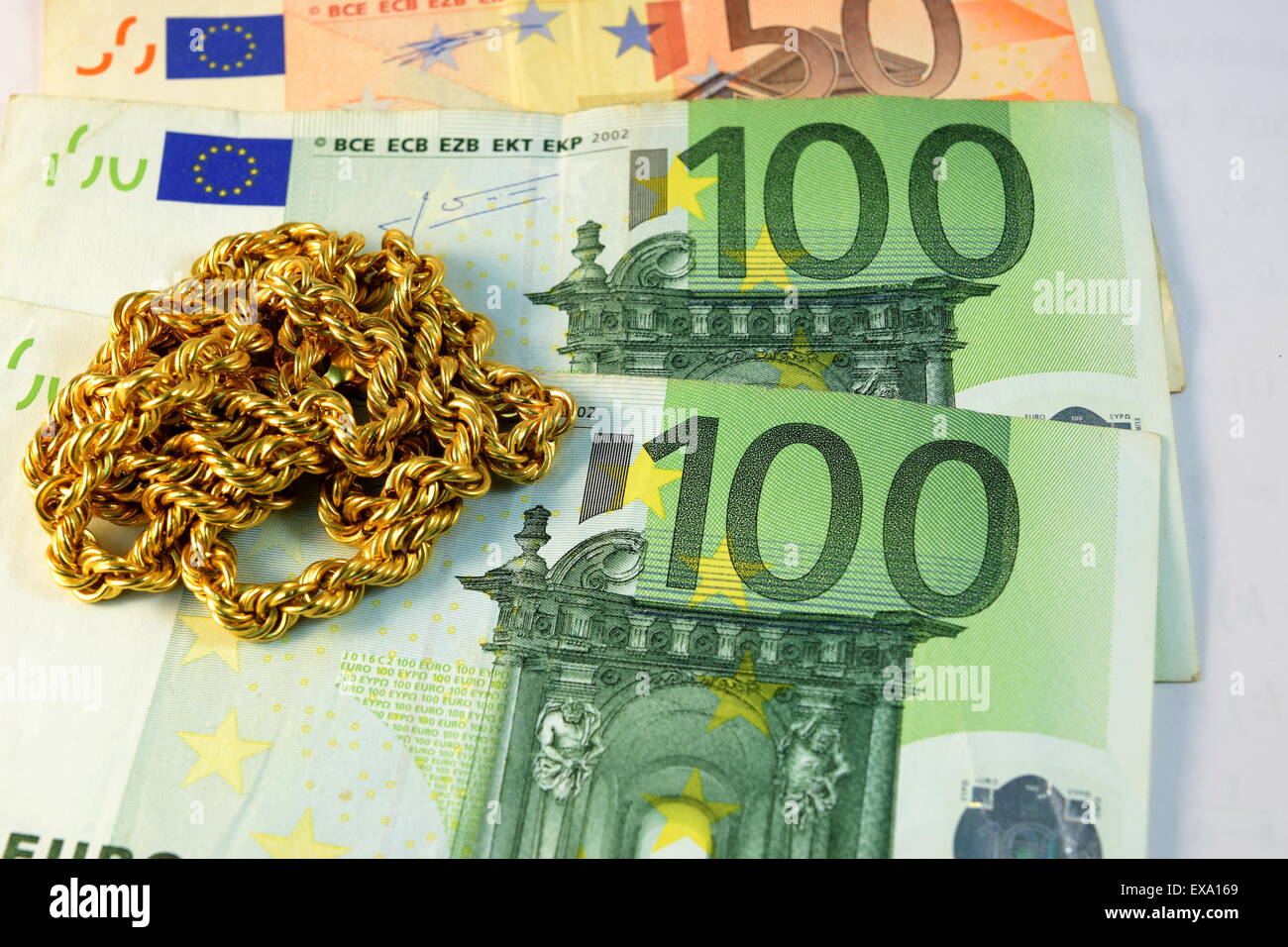 Close up of Various currency notes and coins from different countries ...