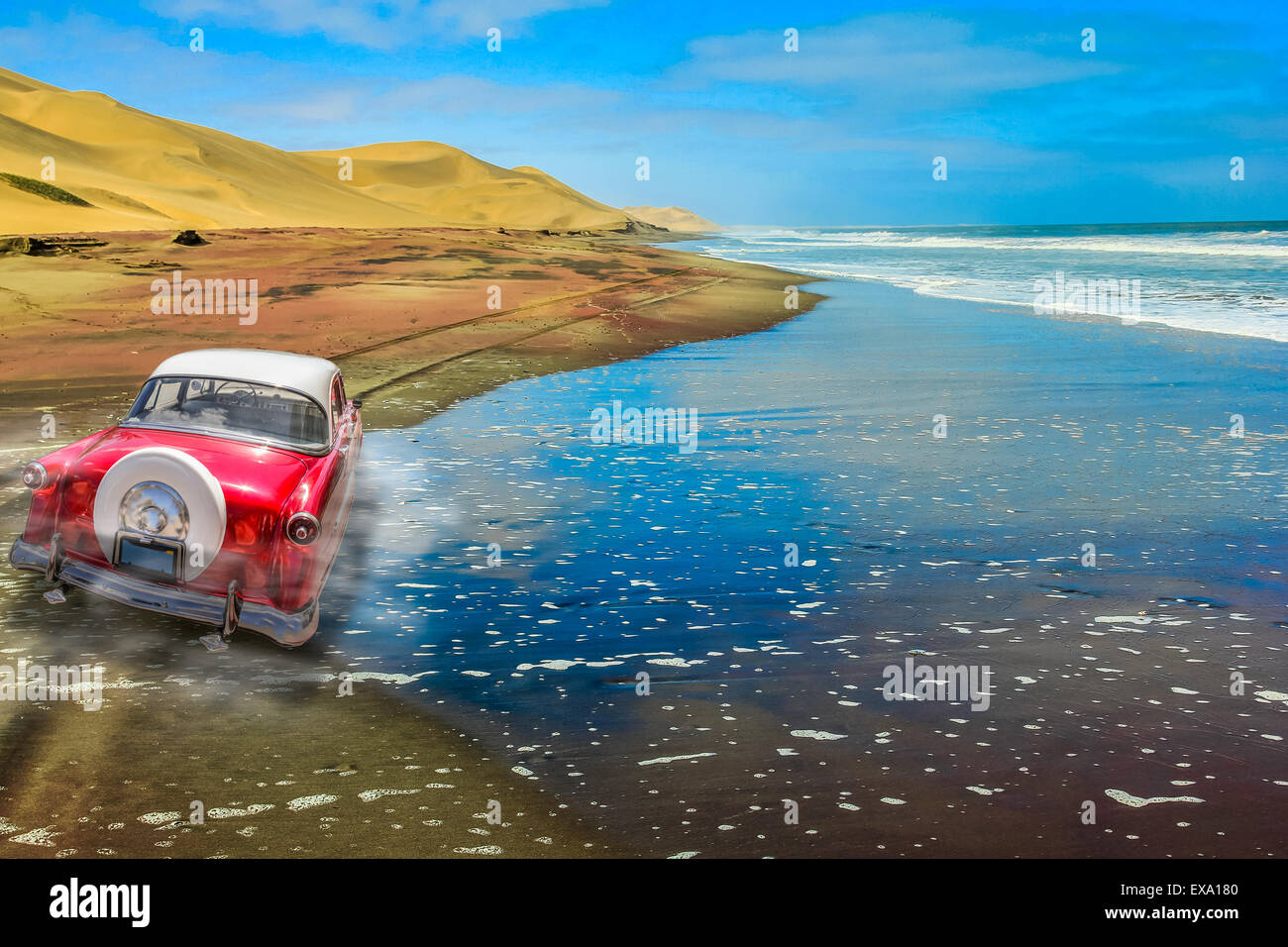 Vintage car on sandy hi-res stock photography and images - Alamy