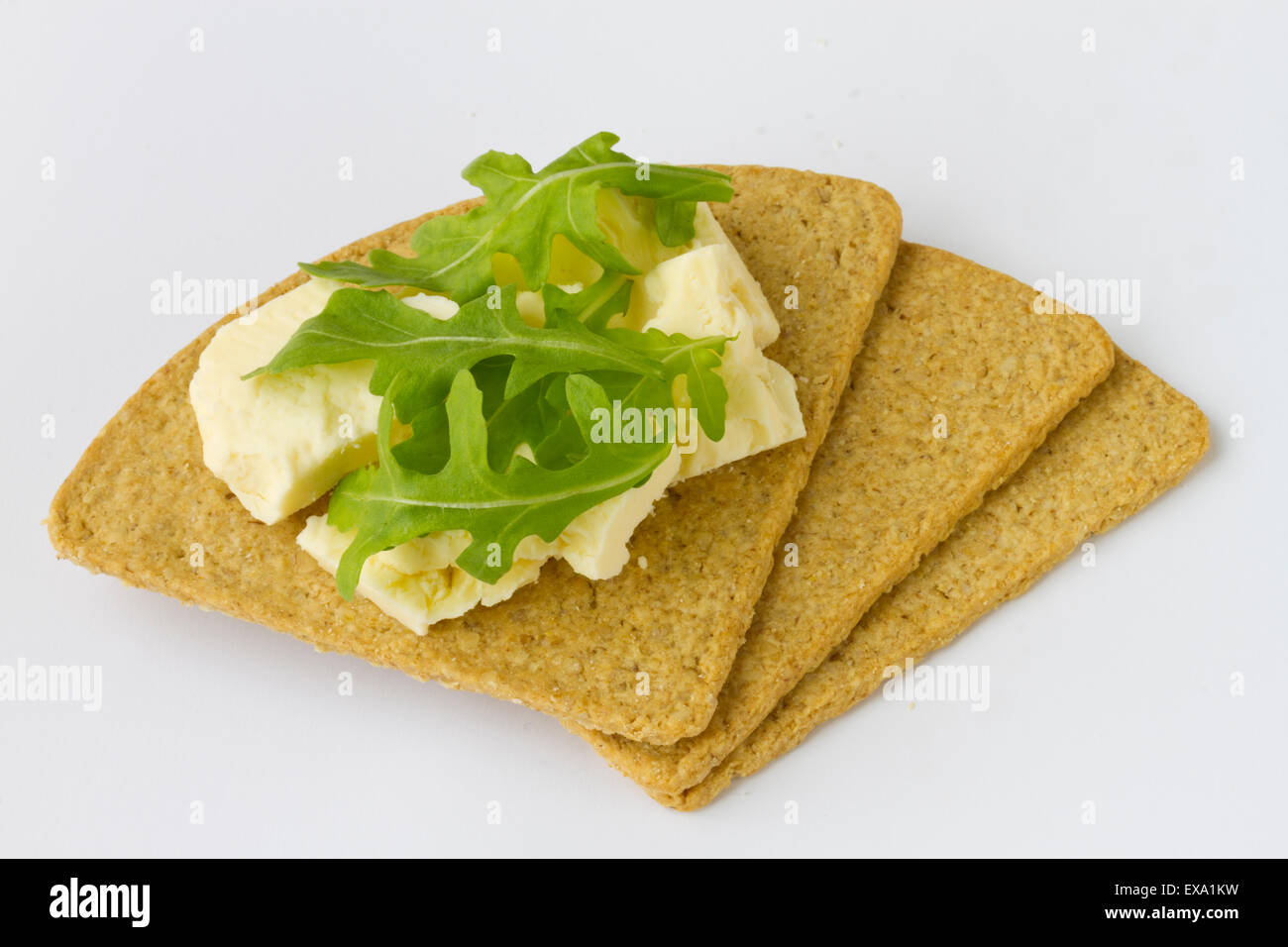 Oatcake with cheese Stock Photo