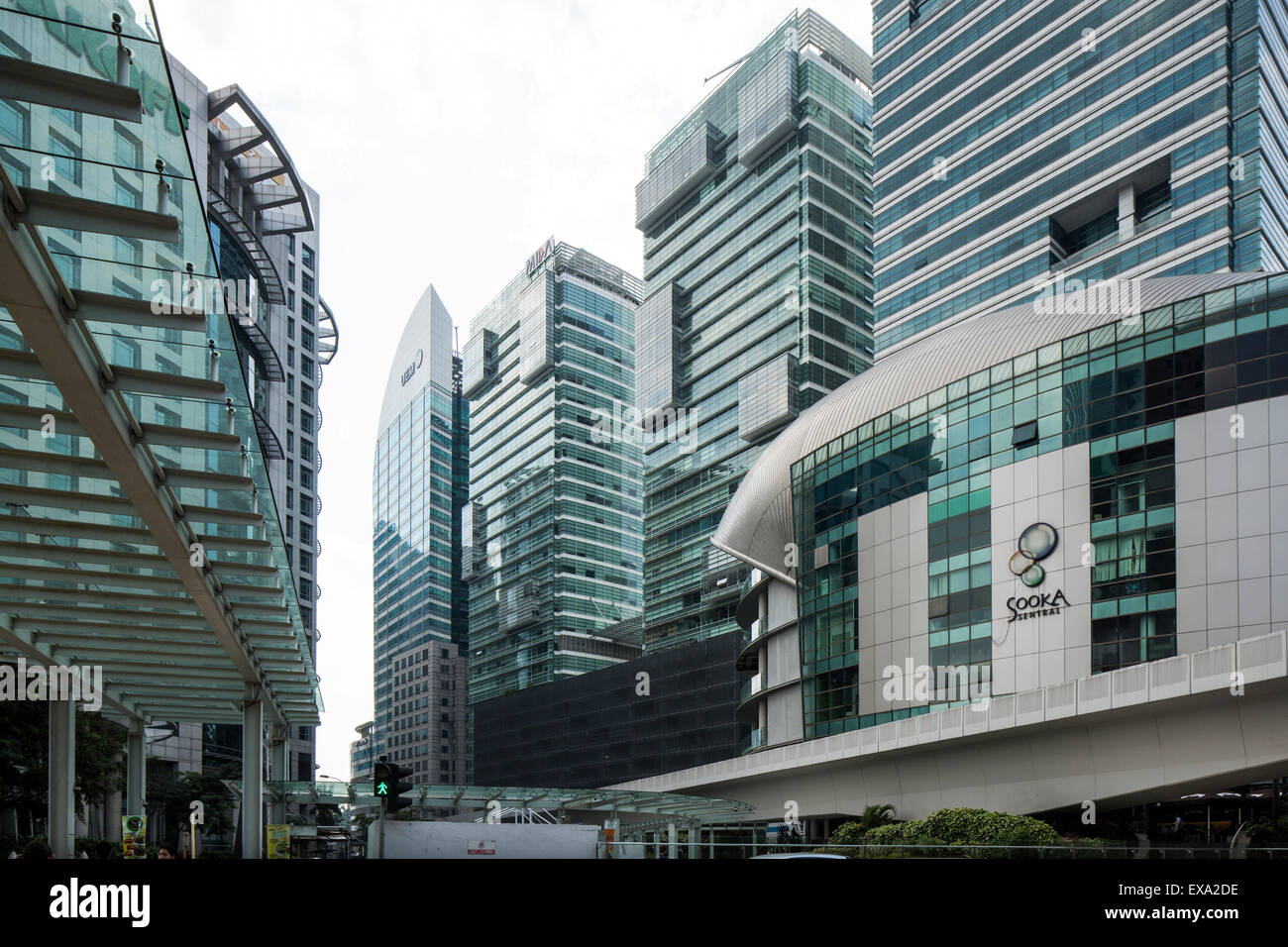 Asia, Malaysia, Kuala Lumpur, New office towers and hotels surrounding KL Sentral train station Stock Photo