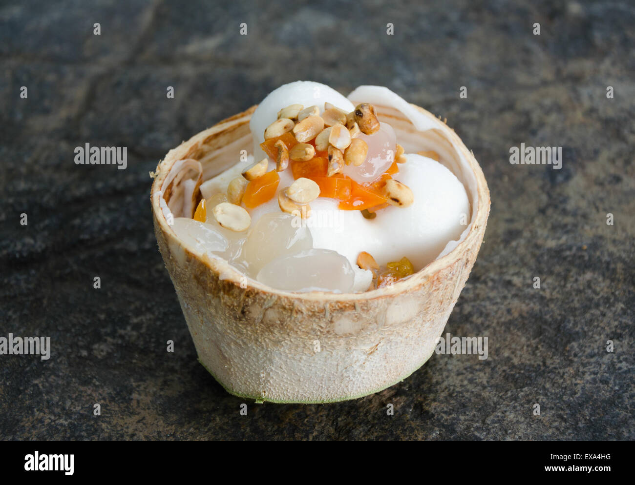 Coconut ice cream in Coconut shell Stock Photo Alamy