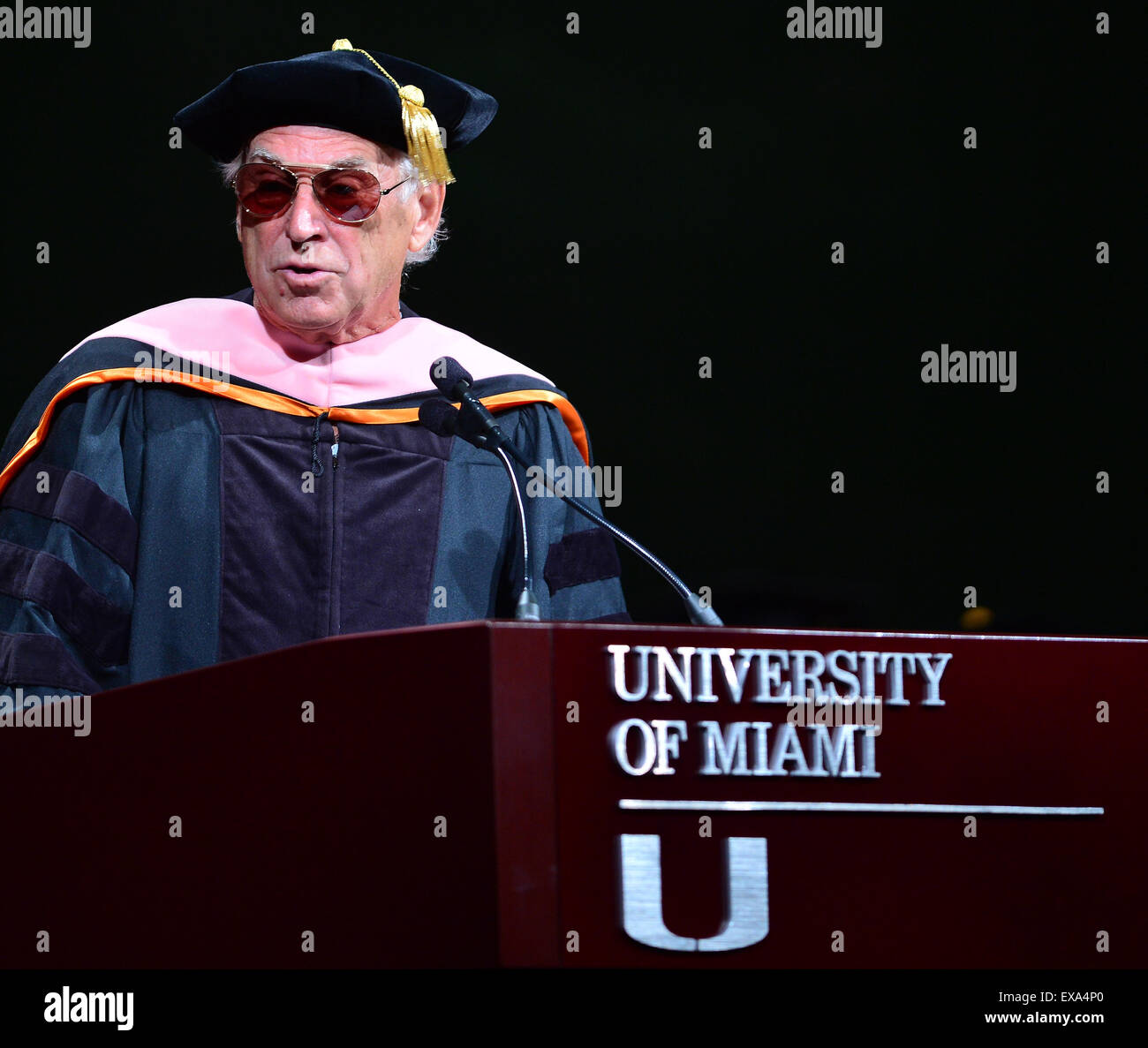 Jimmy Buffett speaks at the 2015 University of Miami Commencement, and receives an honorary