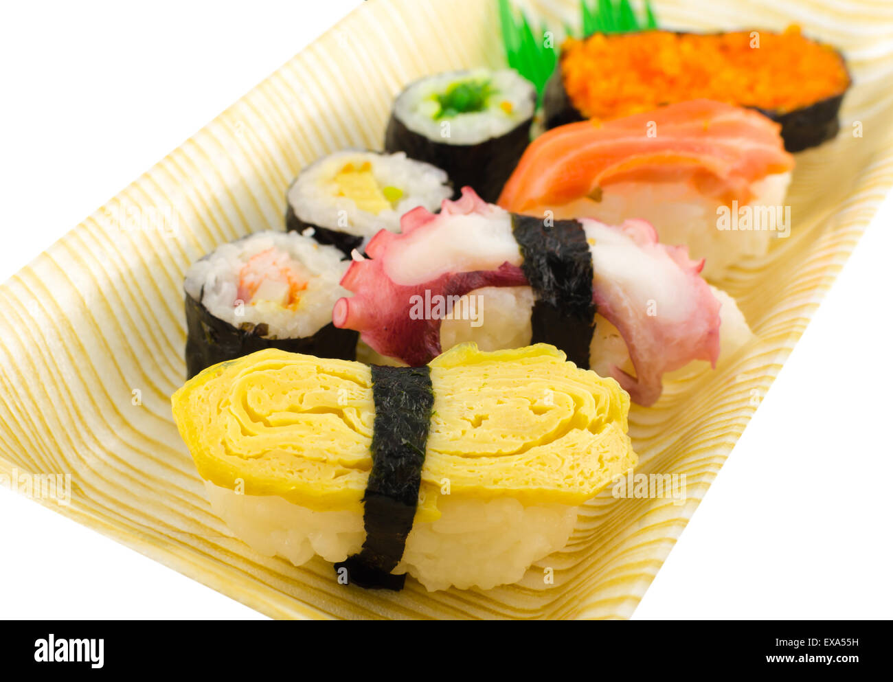 Sushi is a traditional Japanese food. Stock Photo