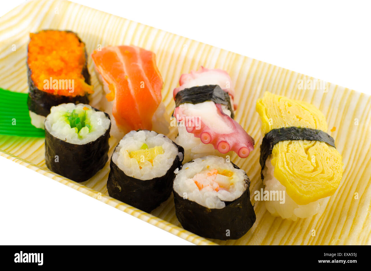 Sushi is a traditional Japanese food. Stock Photo