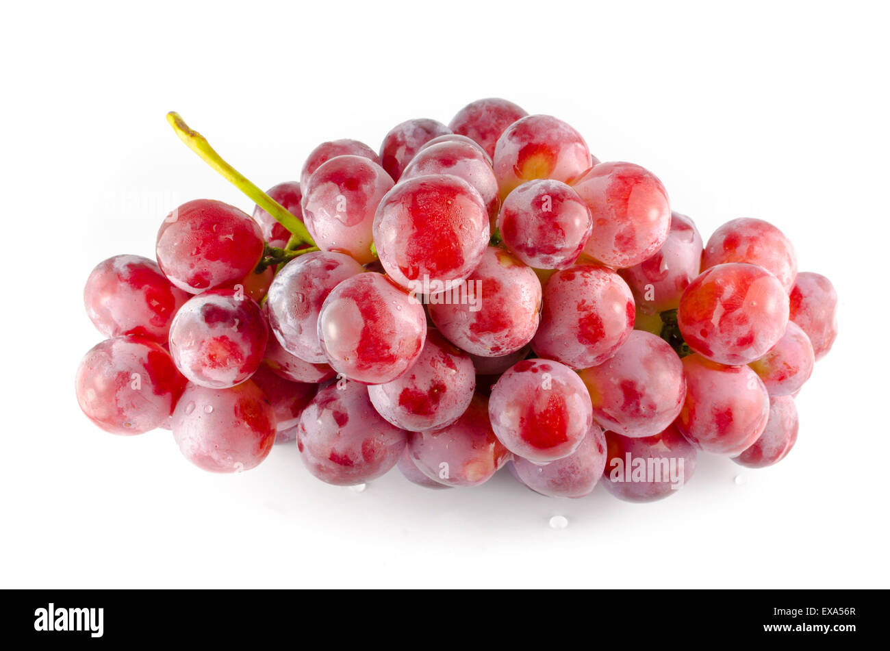 Fresh red grape  on white background Stock Photo