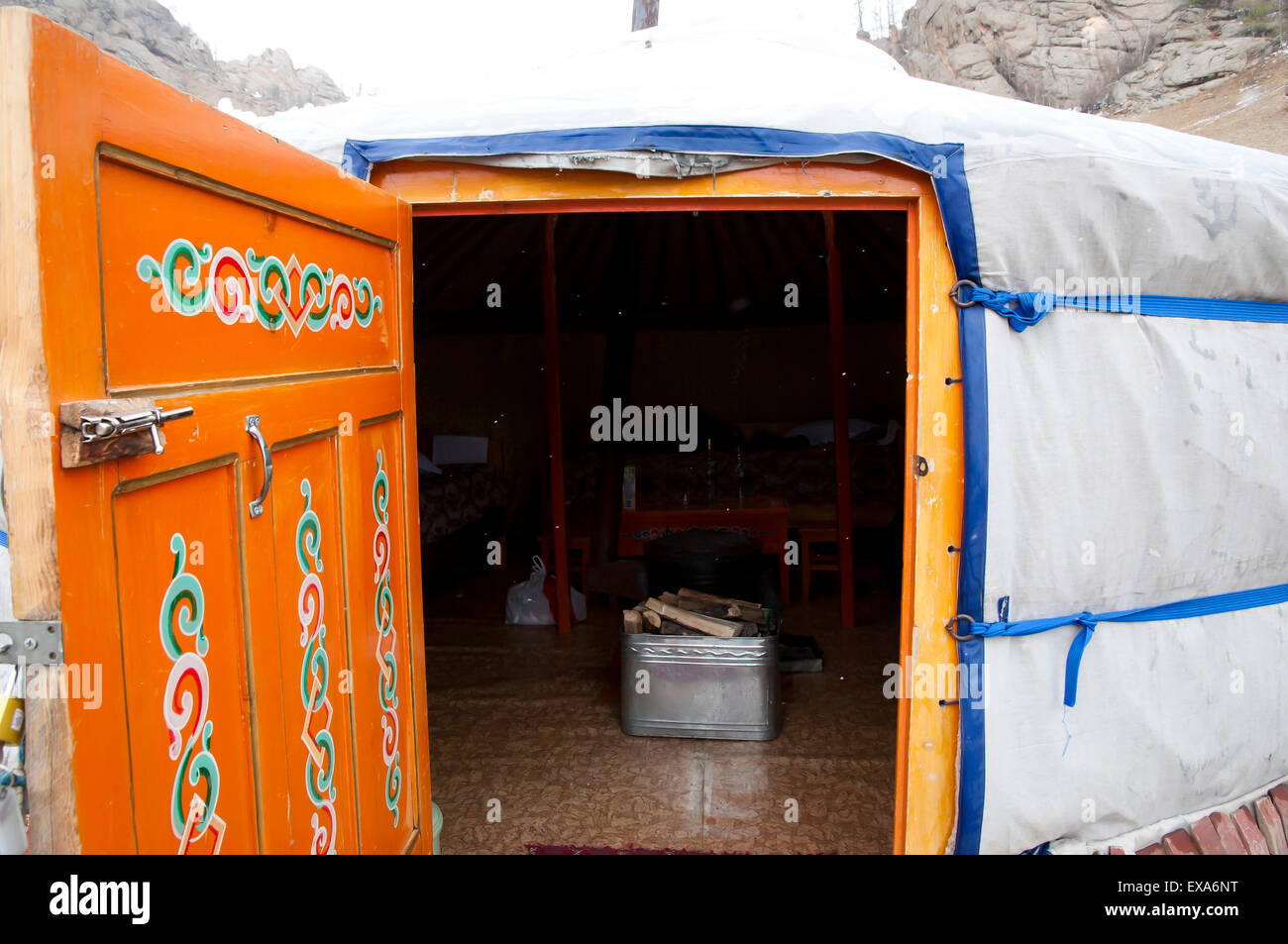 Open Yurt - Mongolia Stock Photo