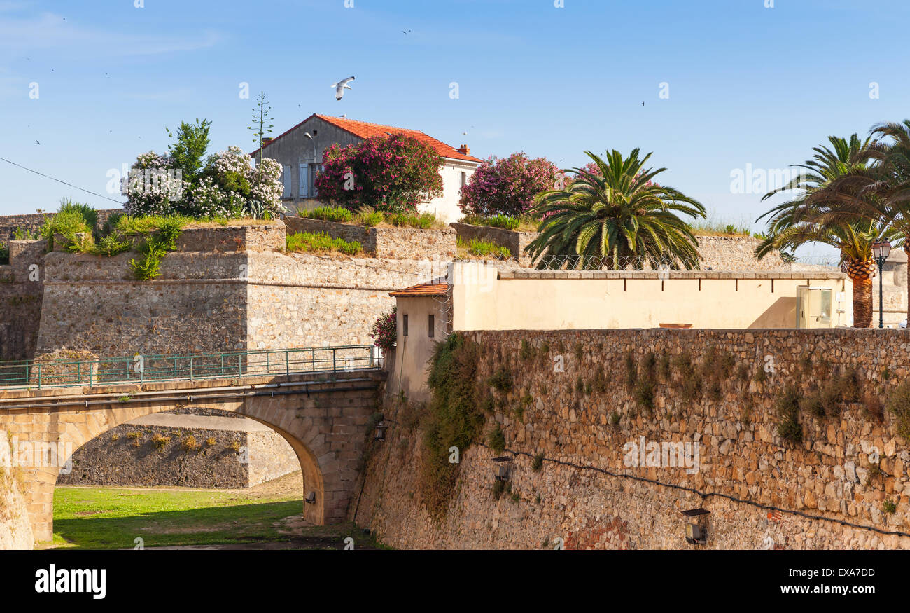 Ajaccio, La Citadelle. Old stone fortress and bridge. Corsica, France. Popular touristic landmark Stock Photo