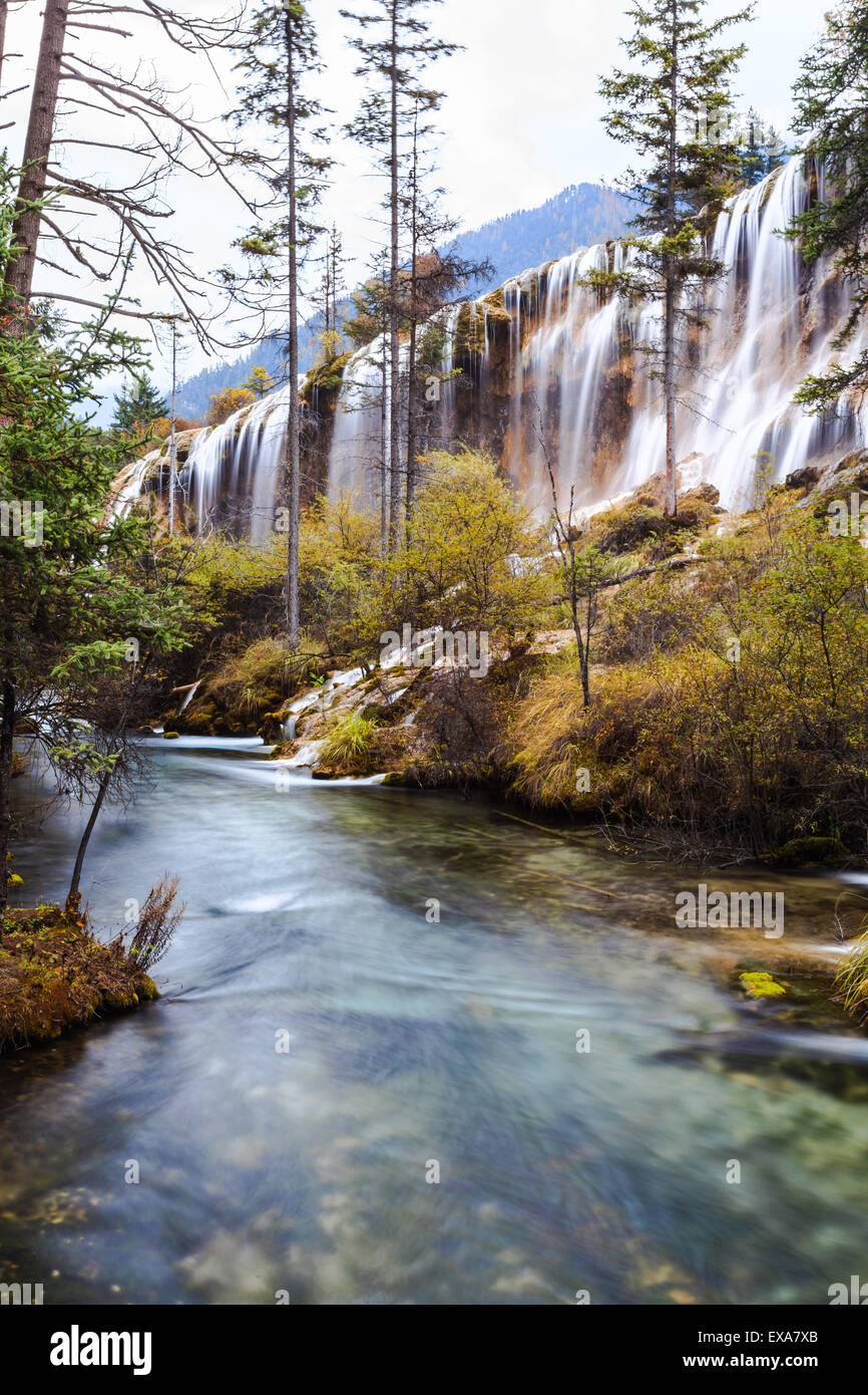 Pearl Beach Waterfalls in Jiuzhaigou National Park, Sichuan, China