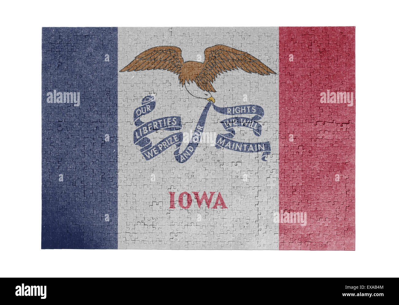 Large jigsaw puzzle of 1000 pieces flag Iowa Stock Photo Alamy