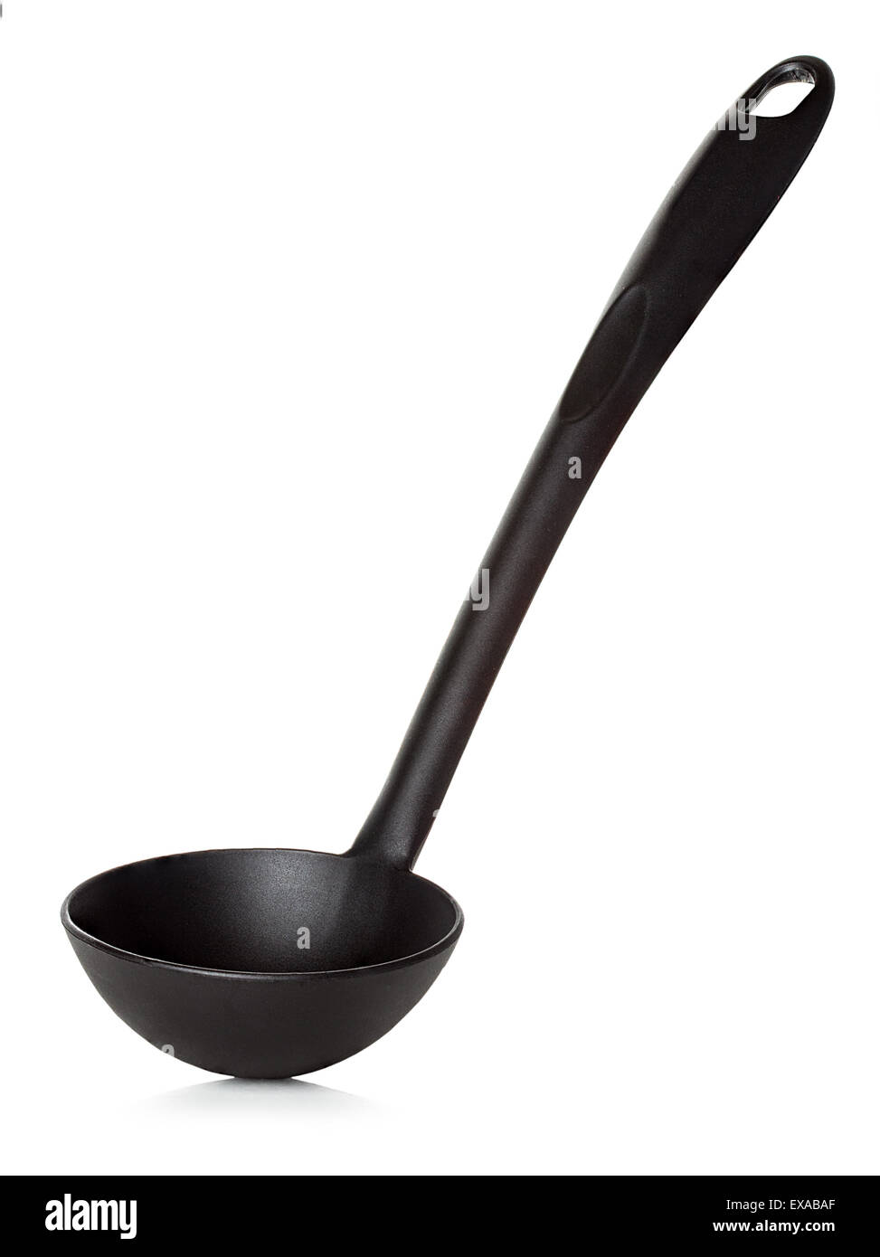 black kitchen ladle isolated on white Stock Photo