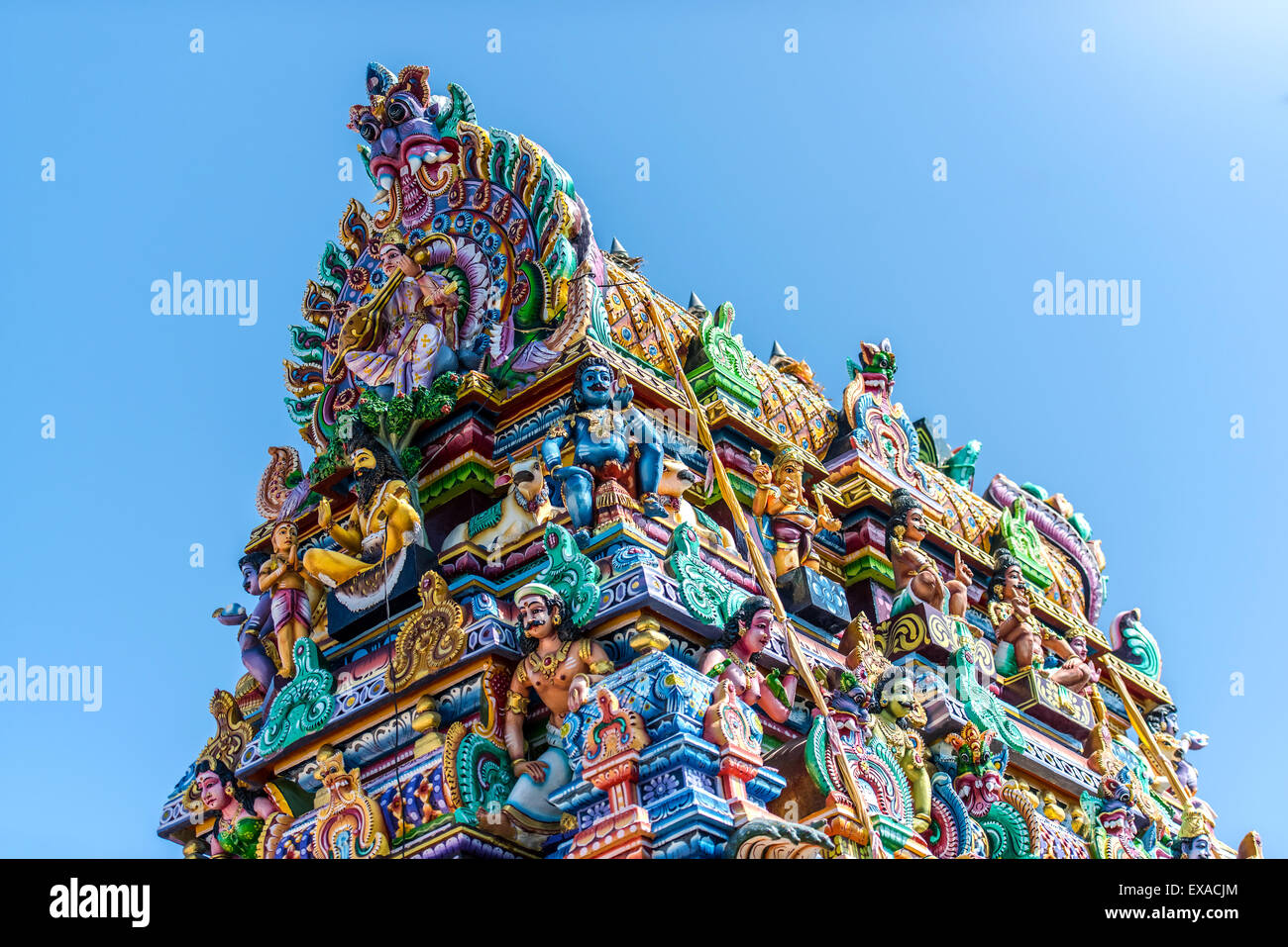 Beautiful statues in tamil hindu temple Stock Photo