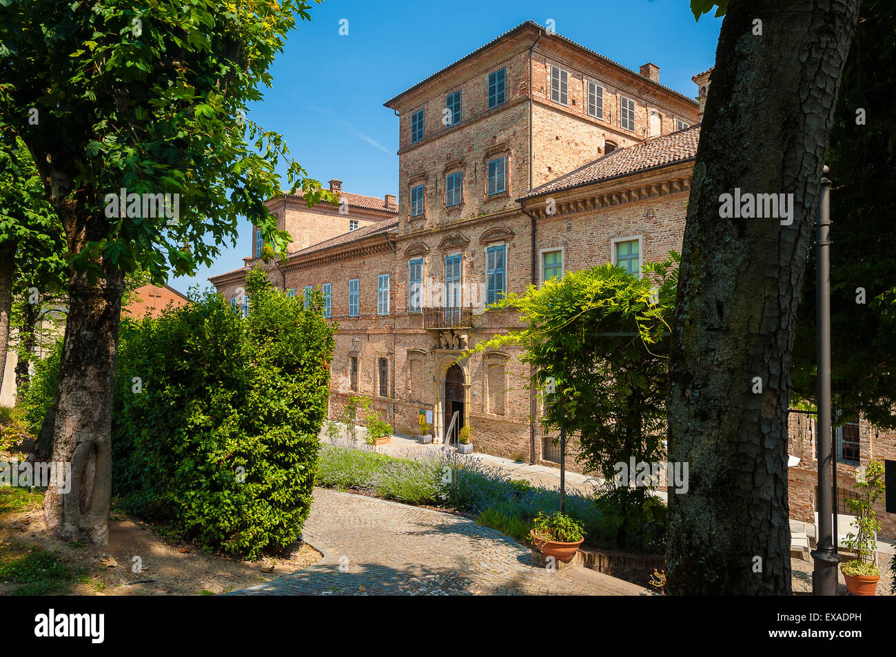 Italy Piedmont Langhe and Roero World Heritage Magliano Alfieri Castle Stock Photo