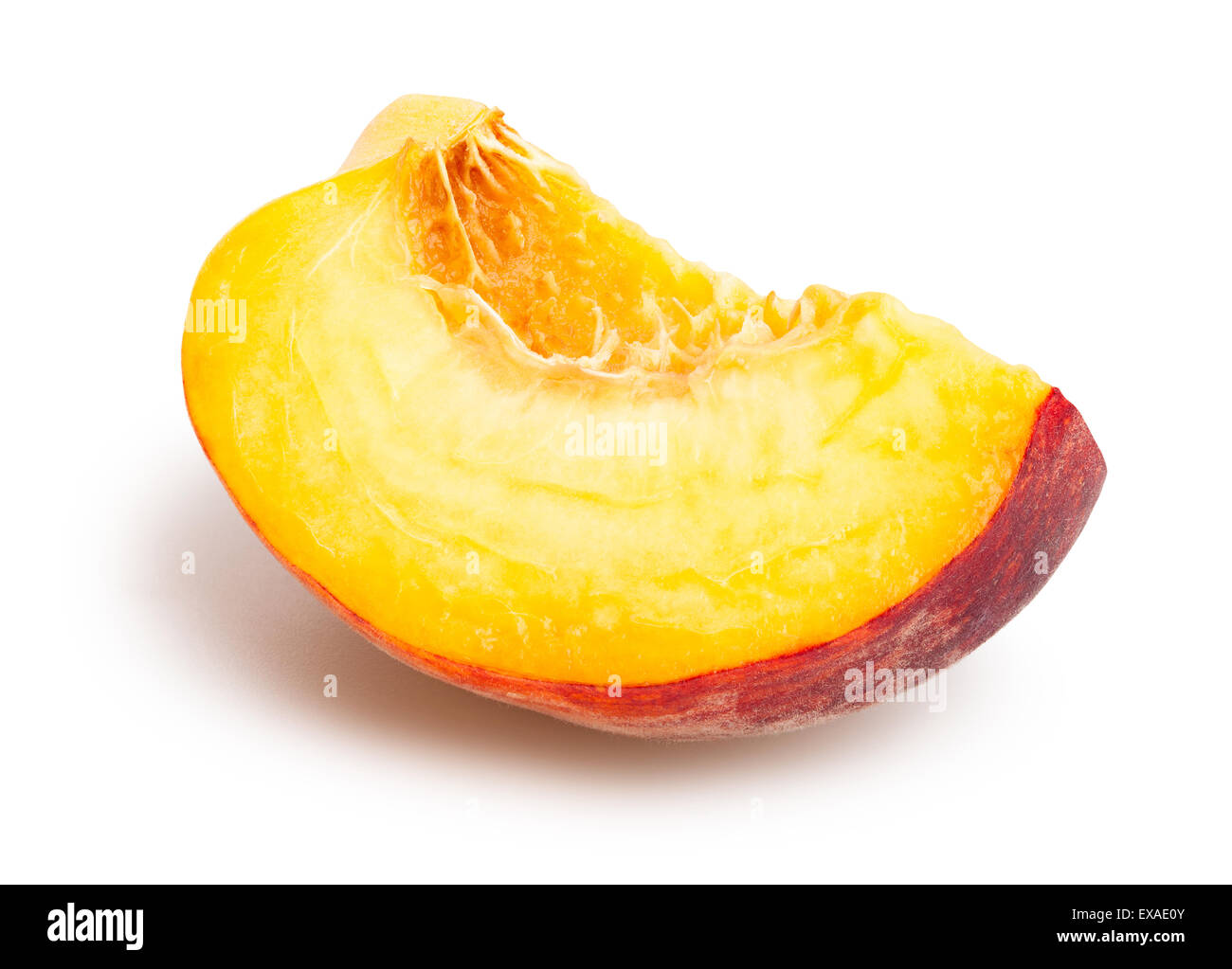 peach slice isolated Stock Photo