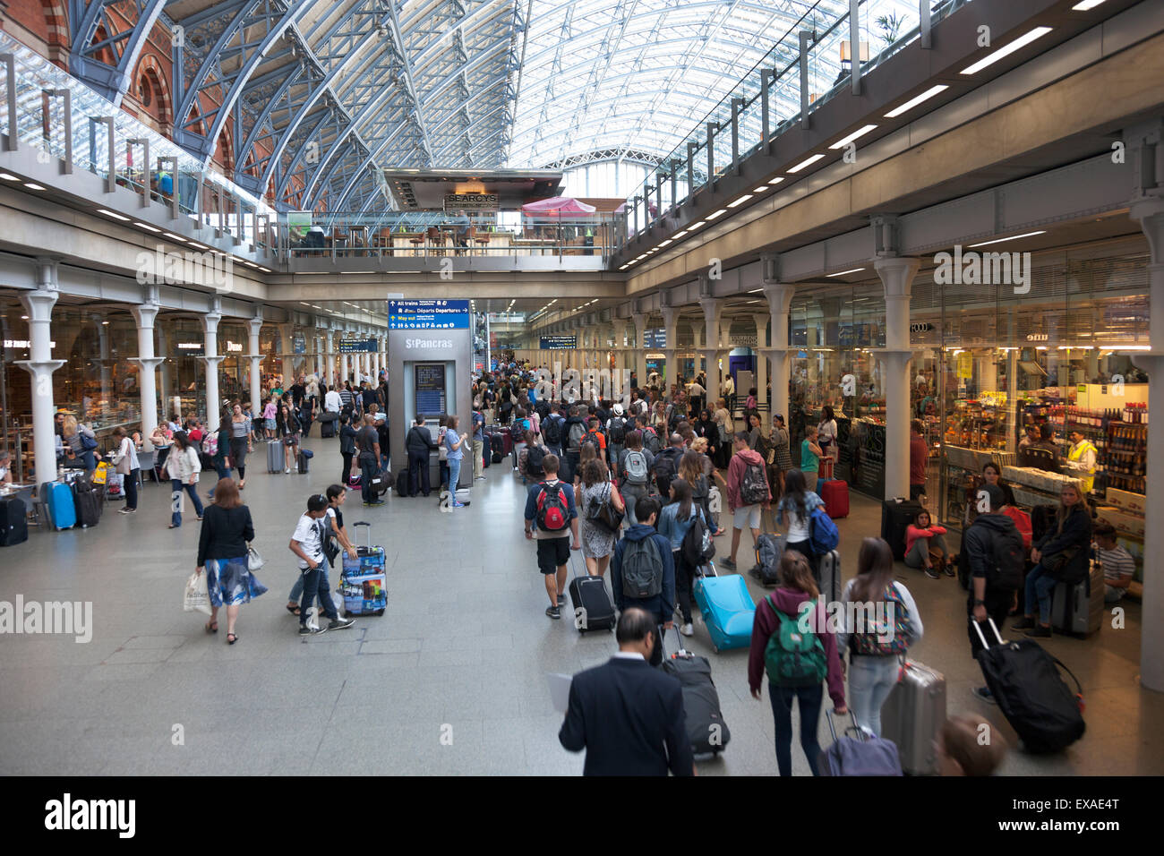 London, UK. 9 July 2015 - The biggest strike on the London Underground in 13 years is causing commuter chaos across the city. At St Pancras International and King's Cross stations masses of travelers arriving from abroad on the Eurostar, as well as trains on the national rail networks are being turned away from the Underground station exit. Credit: Nathaniel Noir/Alamy Live News Stock Photo