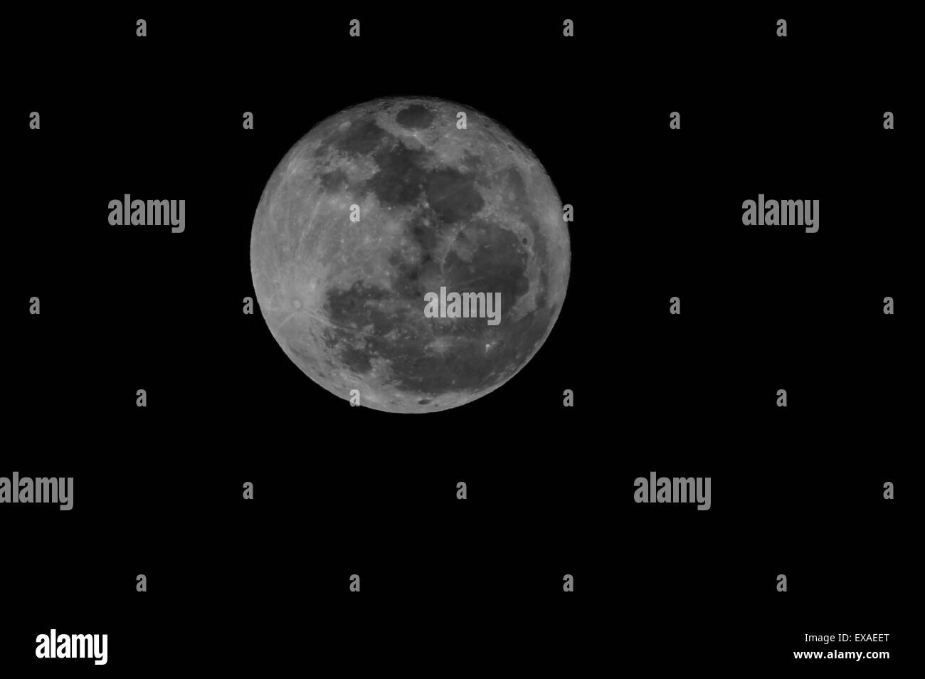 Firest Full Mini Moon 2014 Stock Photo Alamy