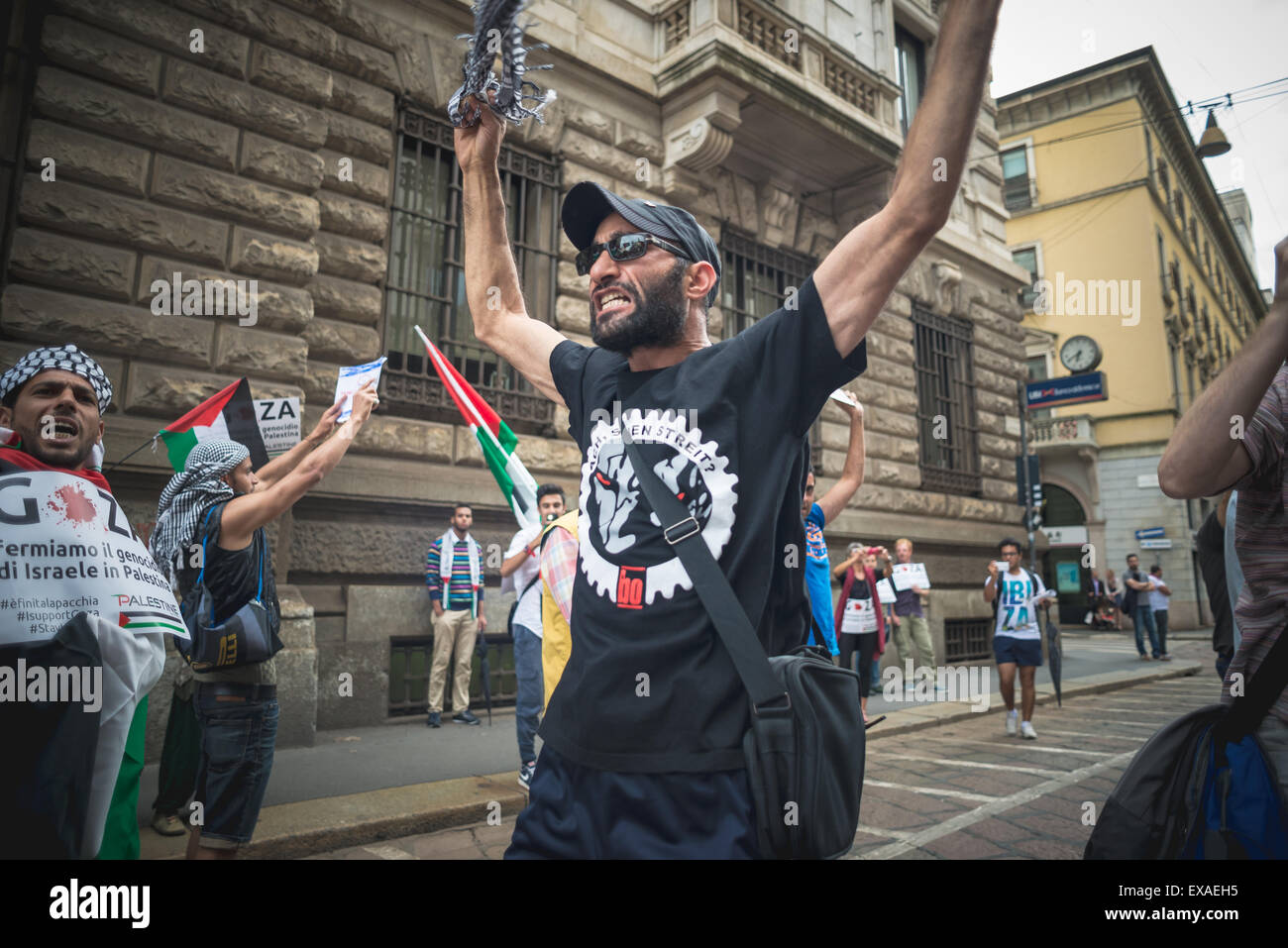 MILAN, ITALY - JULY 26: Pro Palestine Manifestation Held In Milan On ...