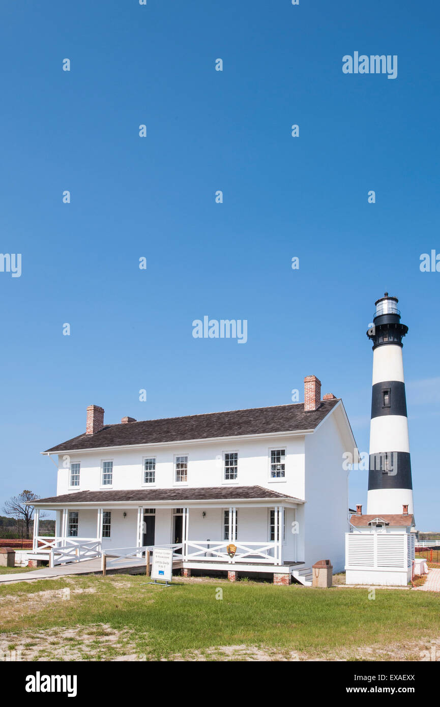 Bodie Island Light Station, Outer Banks, North Carolina, United States of America, North America Stock Photo