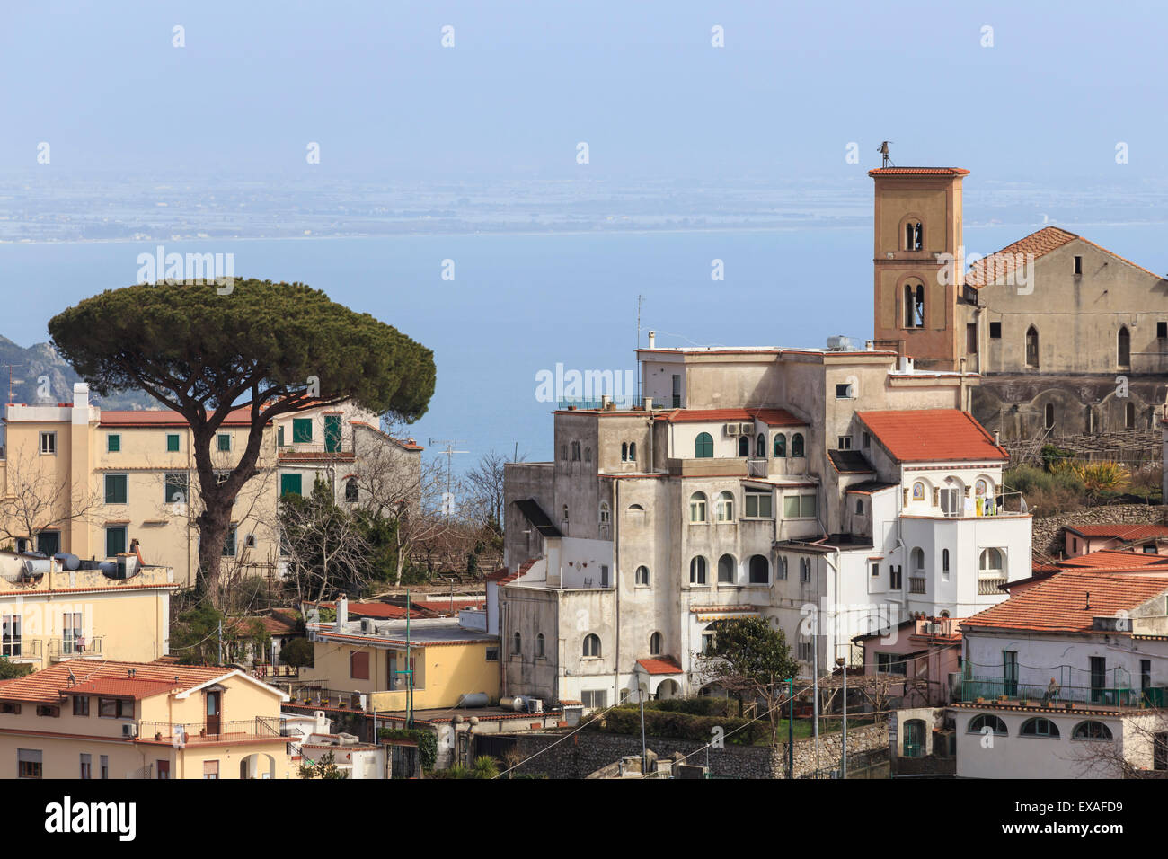View of Ravello, from Scala, Costiera Amalfitana (Amalfi Coast), UNESCO World Heritage Site, Campania, Italy, Europe Stock Photo