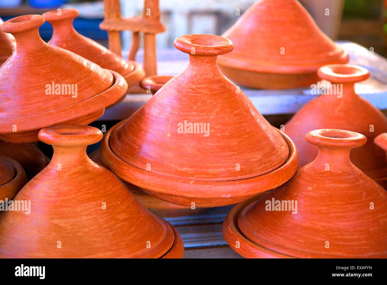 Tagine pots, Tangier, Morocco, North Africa, Africa Stock Photo